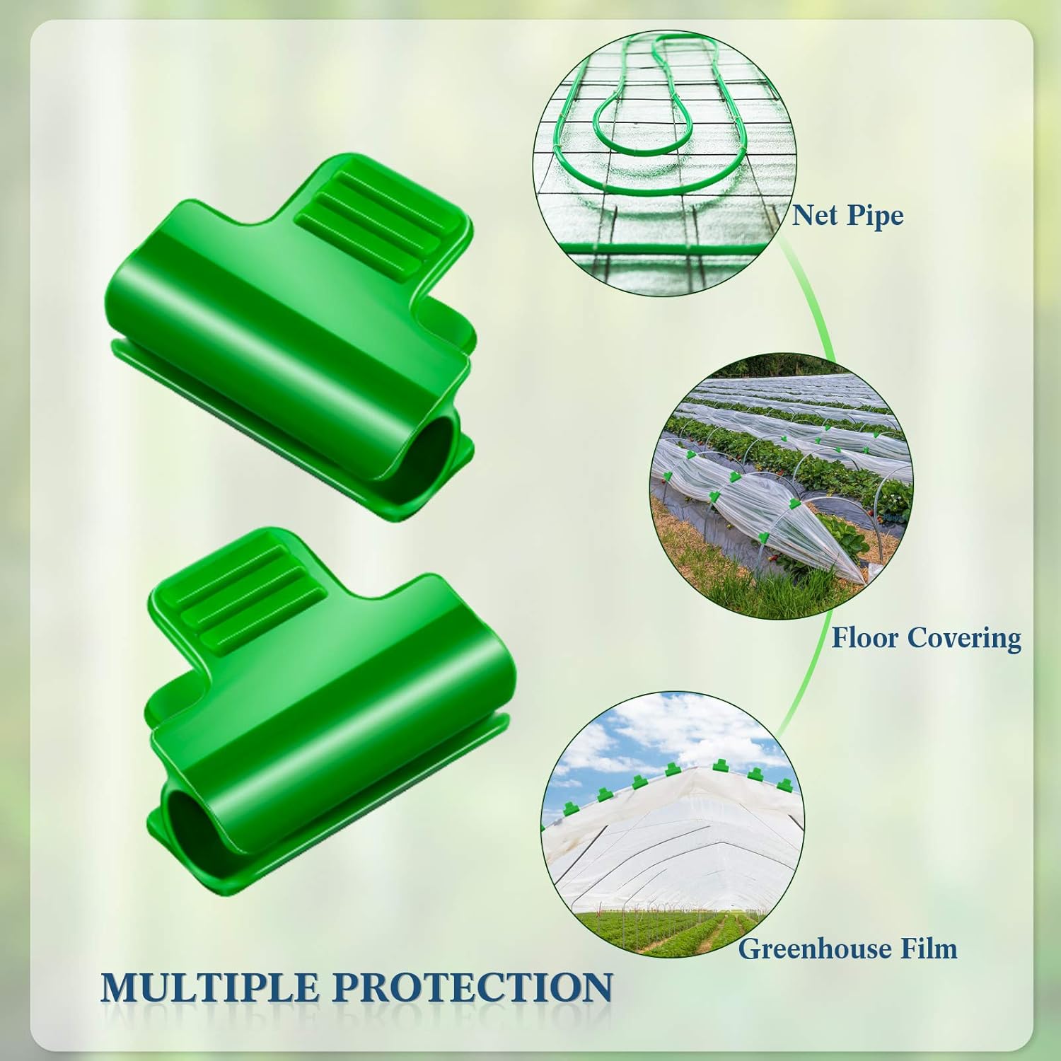 40 Pieces Greenhouse Clamps Film Row Cover Netting Tunnel Hoop Clip Frame Shading Net Rod Clip Greenhouse Film Clamps for Season Plant Extension Support 40 pieces,10 mm