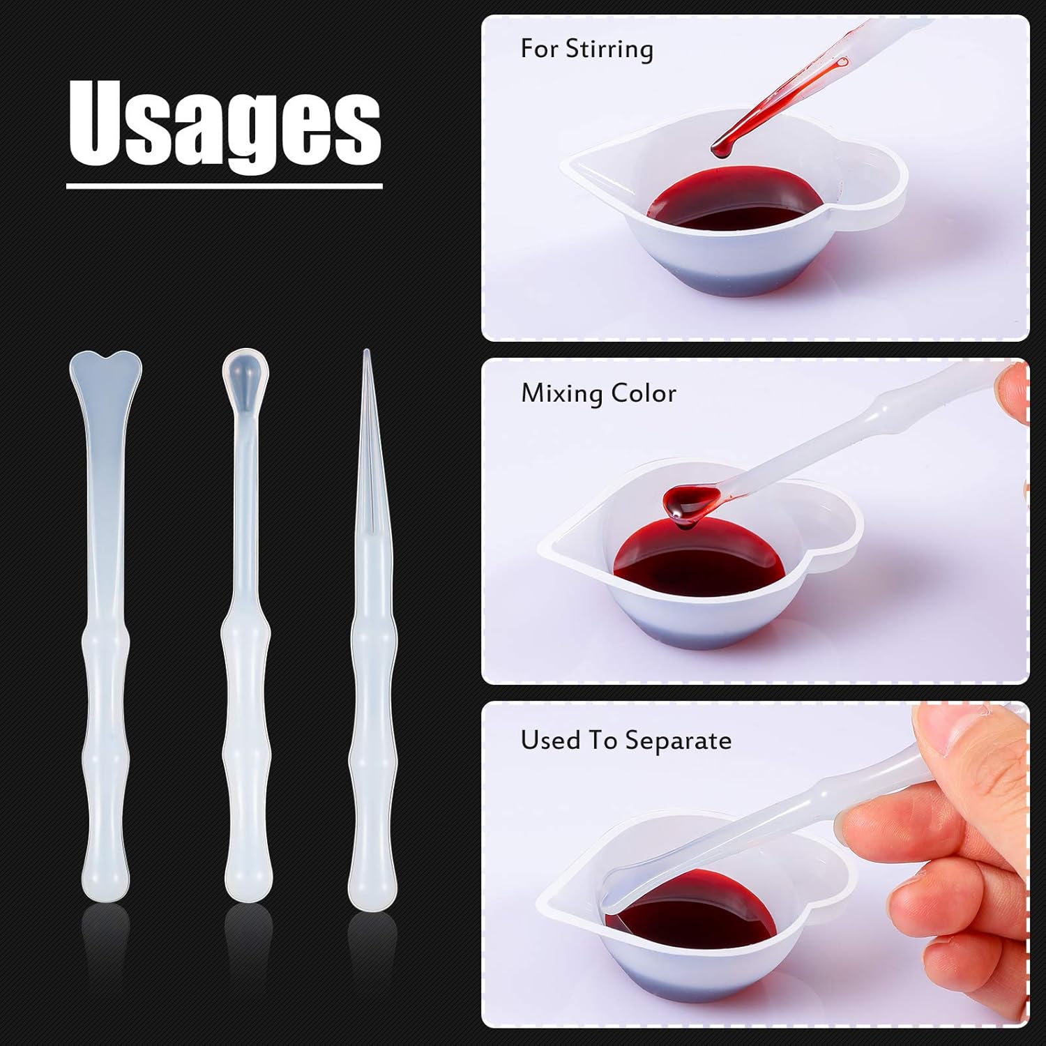 23 Pcs Silicone Mould Cup Dispensers Mini Measuring Cup Resin Mixing Bowls with Rubber Spoon Glue Stick Small Scraper Color Modulation Tools Kit for DIY Epoxy Resin Craft UV Resin Projects