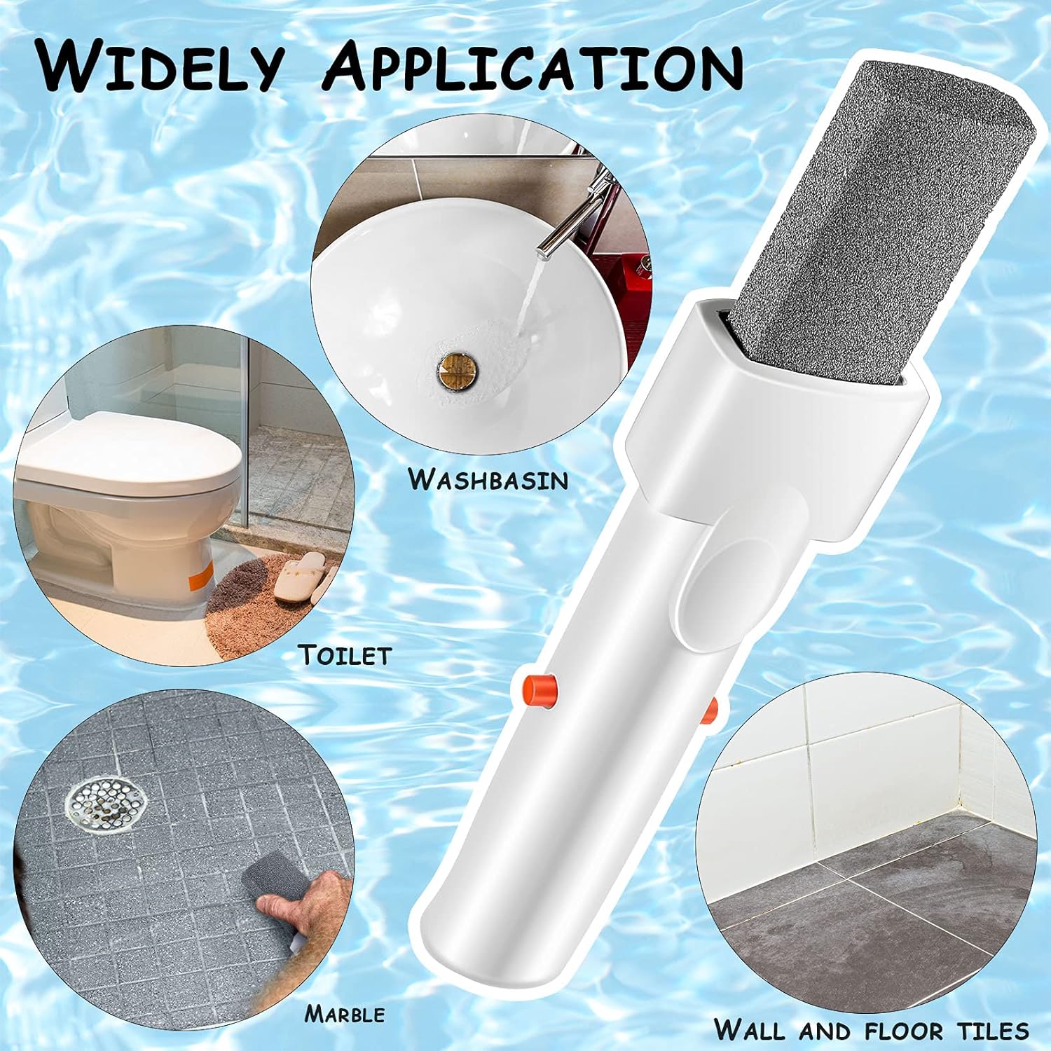 3 Pieces Pool Pumice Stone with Handle Erase Rust Stain Spot Remover Pool Tile Calcium Cleaning Tools Pumice Sticks Stone for Concrete Plaster Pool Spa Toilet Bowl Ring Calcium Tub