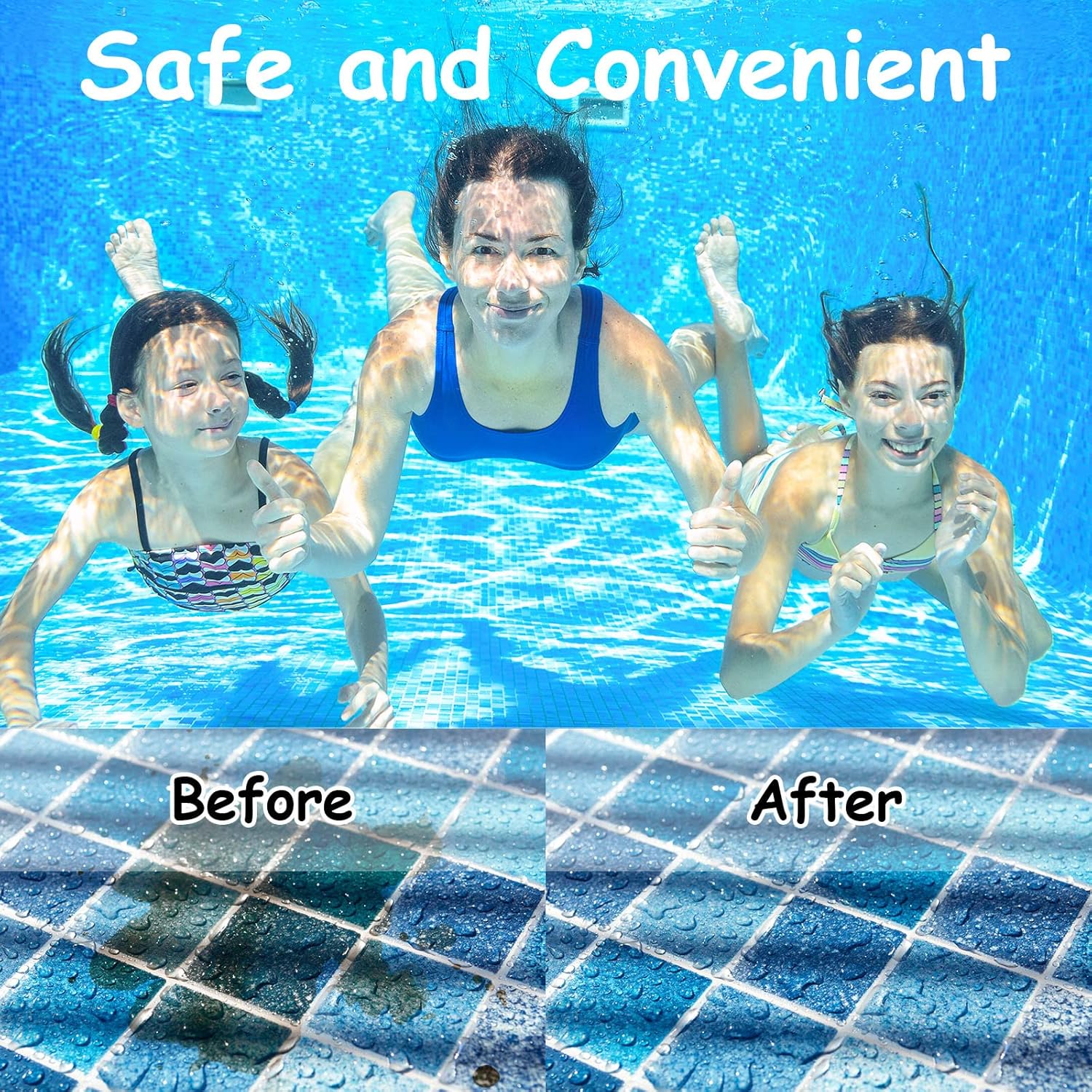 3 Pieces Pool Pumice Stone with Handle Erase Rust Stain Spot Remover Pool Tile Calcium Cleaning Tools Pumice Sticks Stone for Concrete Plaster Pool Spa Toilet Bowl Ring Calcium Tub