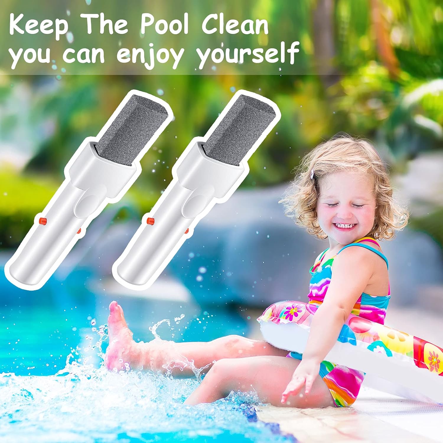 3 Pieces Pool Pumice Stone with Handle Erase Rust Stain Spot Remover Pool Tile Calcium Cleaning Tools Pumice Sticks Stone for Concrete Plaster Pool Spa Toilet Bowl Ring Calcium Tub
