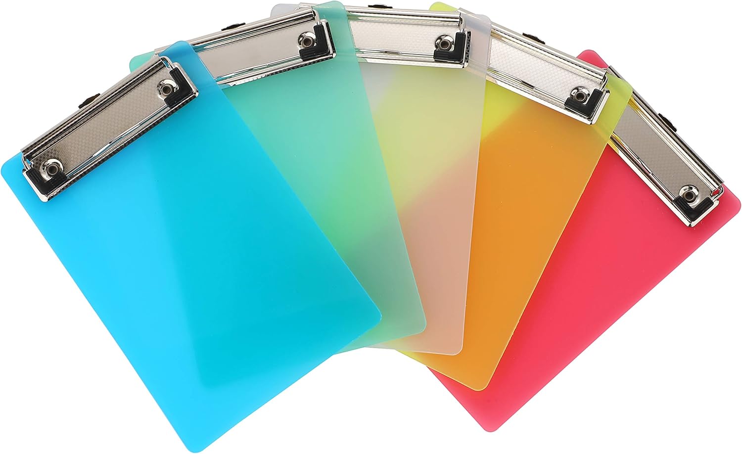 Mini Clipboards, 4.7x7.3 Inch Portable Plastic Clipboards for Receipts & Orders, Ideal for Warehouse, Office, School & Outdoor Work 5-Pack