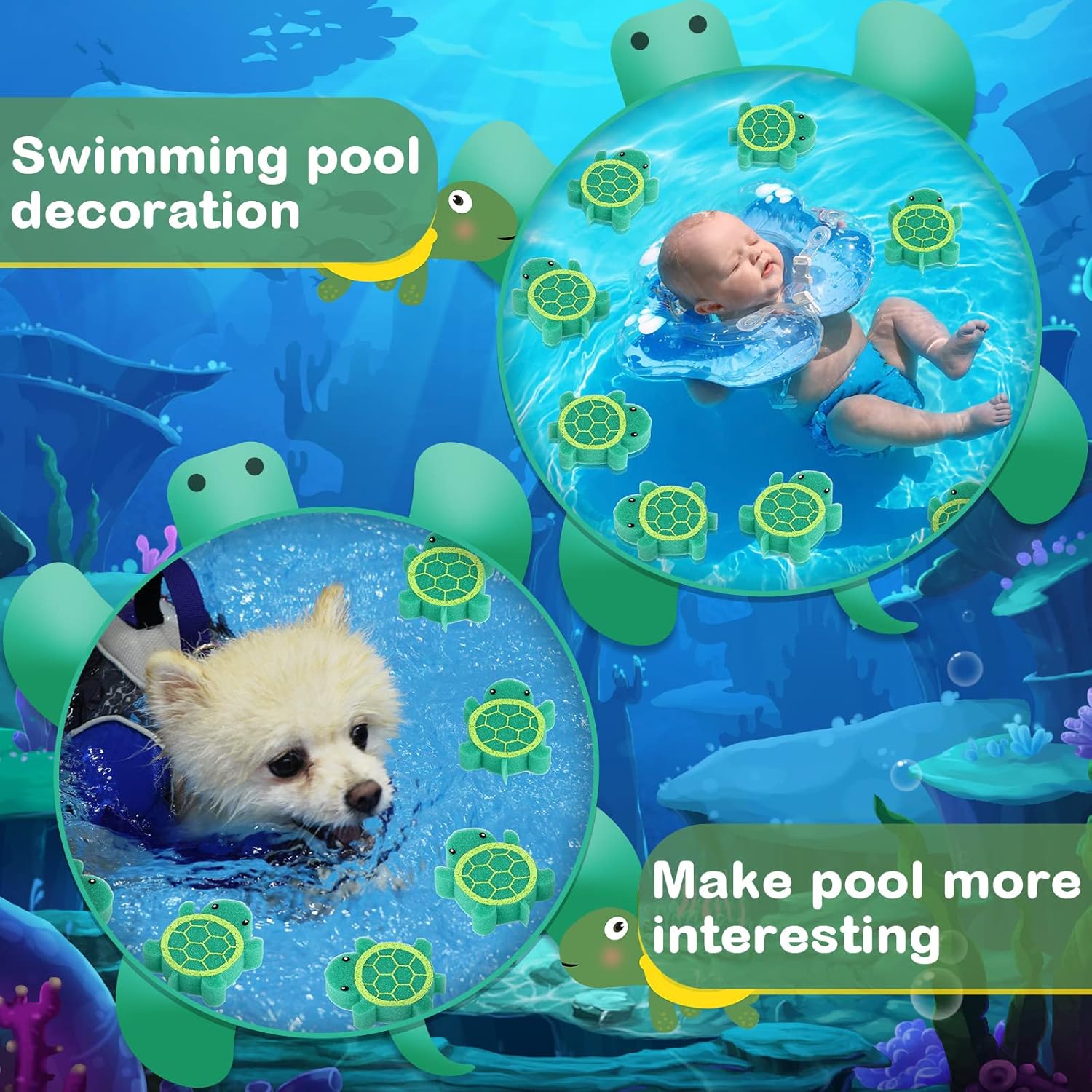18 Pcs Oil Absorbing Sponge Hot Tub Scum Absorber Swimming Pool Spa Sponge Accessories Cleaning Kit to Collect Scum Grime and Oil from Hot Tub Swimming Pool and Spa Turtle
