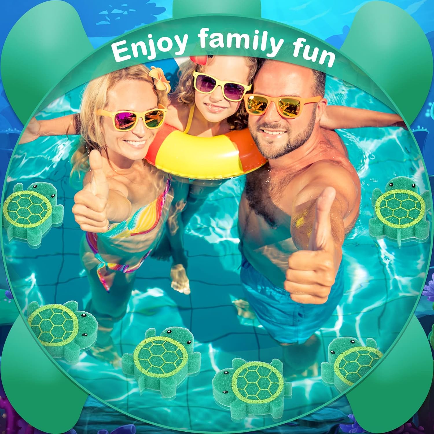 18 Pcs Oil Absorbing Sponge Hot Tub Scum Absorber Swimming Pool Spa Sponge Accessories Cleaning Kit to Collect Scum Grime and Oil from Hot Tub Swimming Pool and Spa Turtle