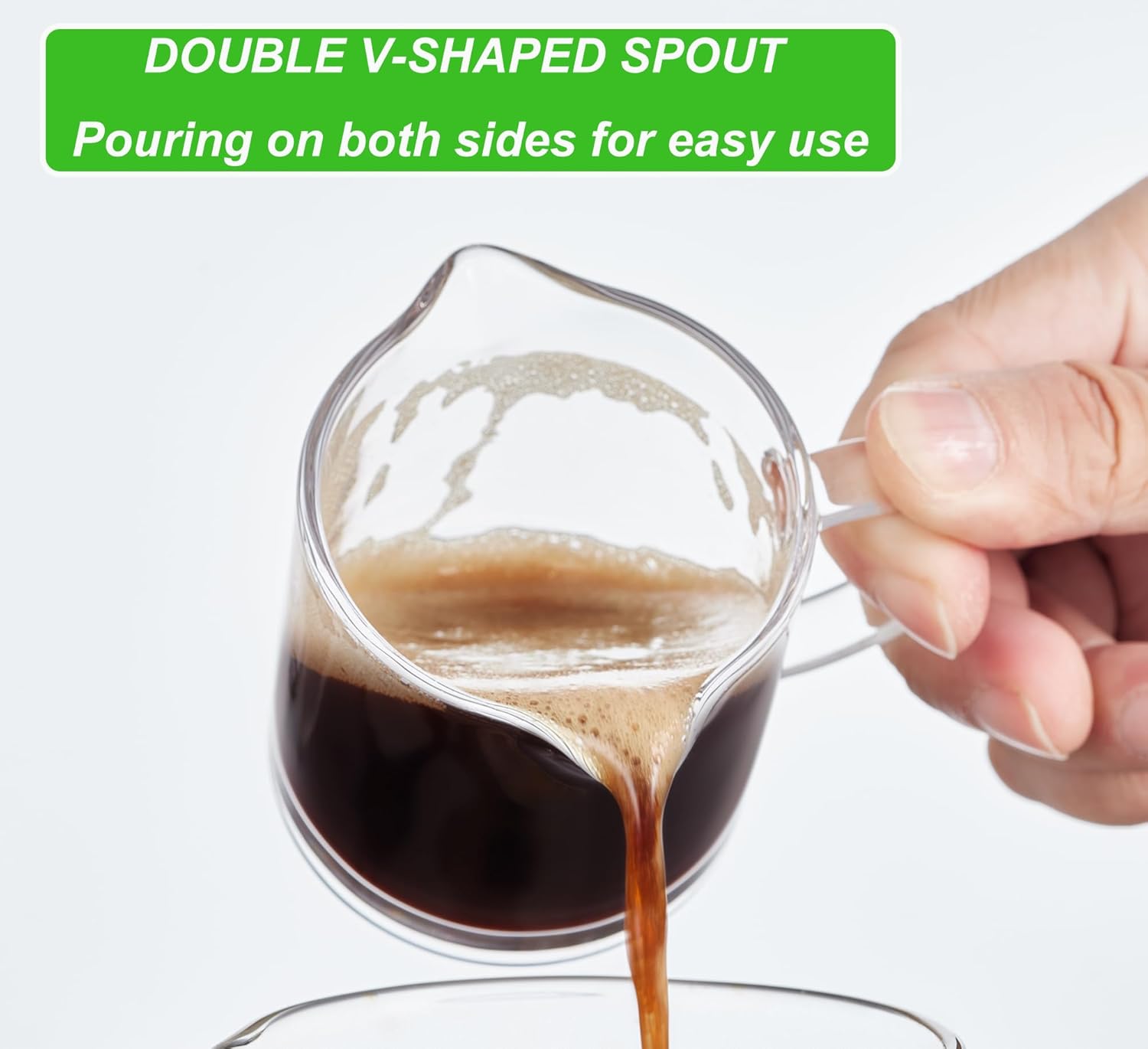Ackers Shot Glasses Espresso Parts 4.5OZ Double Spouts Milk Cup Clear Glass Pack of 2