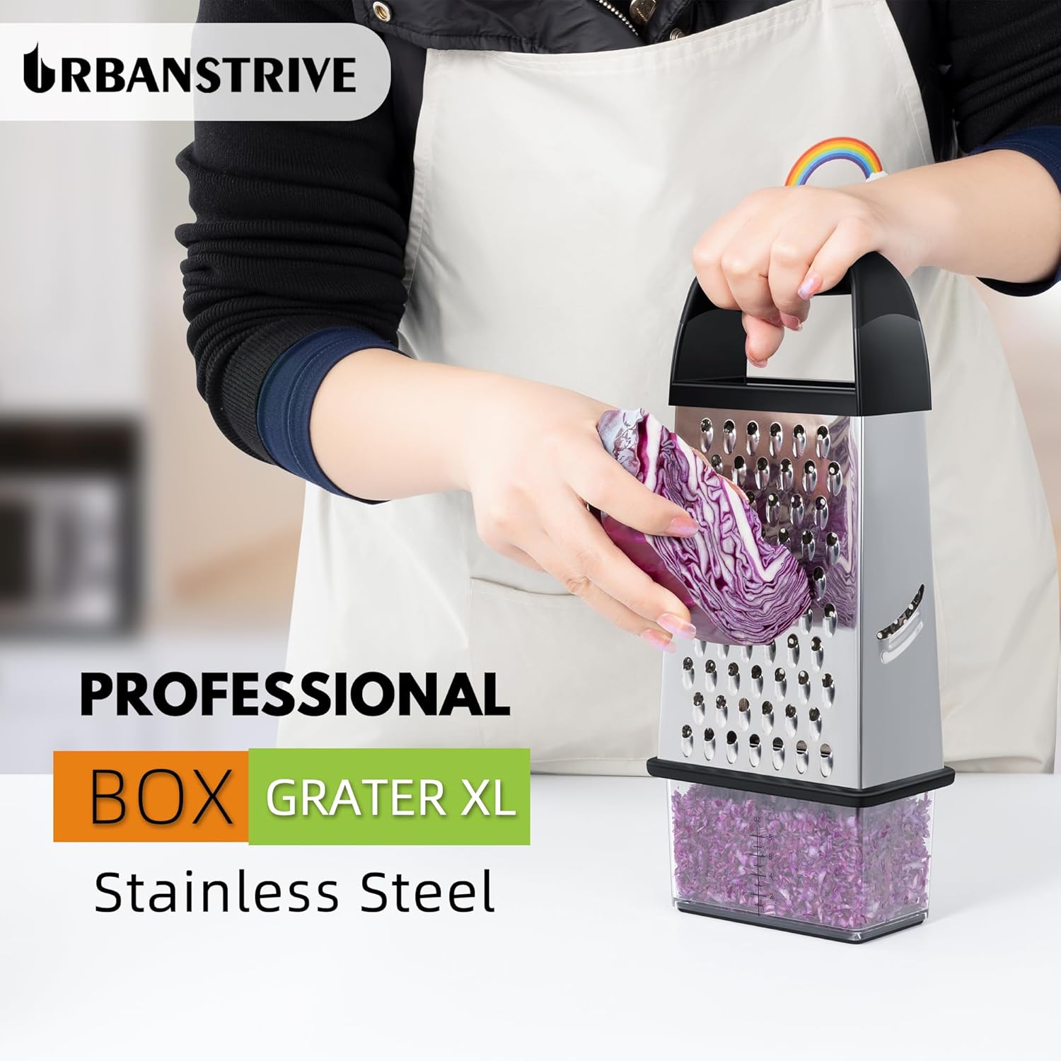 Cheese Grater With Container Box Grater Stainless Steel Graters for Kitchen Cheese Shredder Parmesan Shredder Kitchen Gadgets Kitchen Tools Kitchen Gifts for Chef Dishwasher Safe Zester