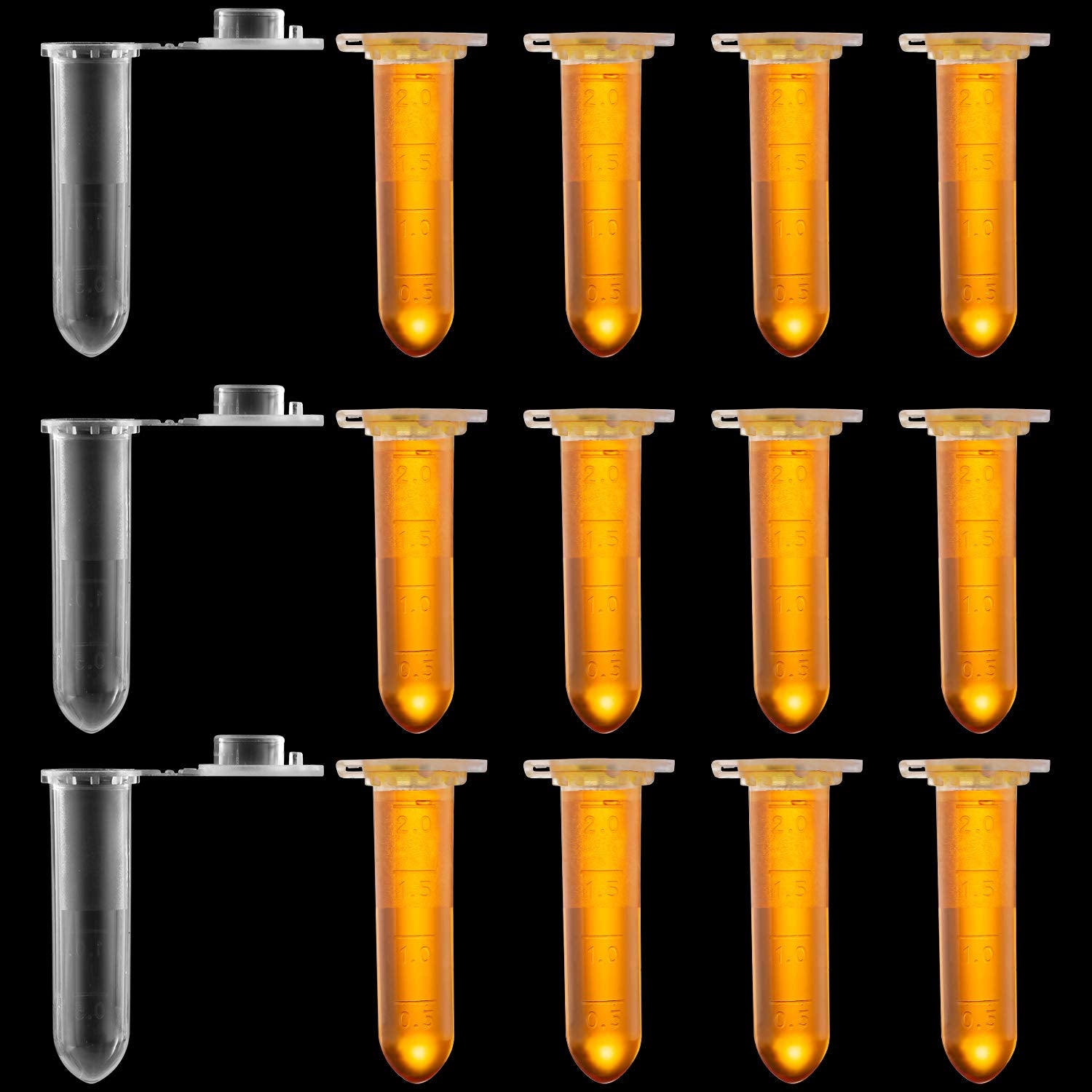 Ackers Science 250Pcs 2.0ml Polypropylene Graduated Microcentrifuge Tubes with Snap Cap,Natural