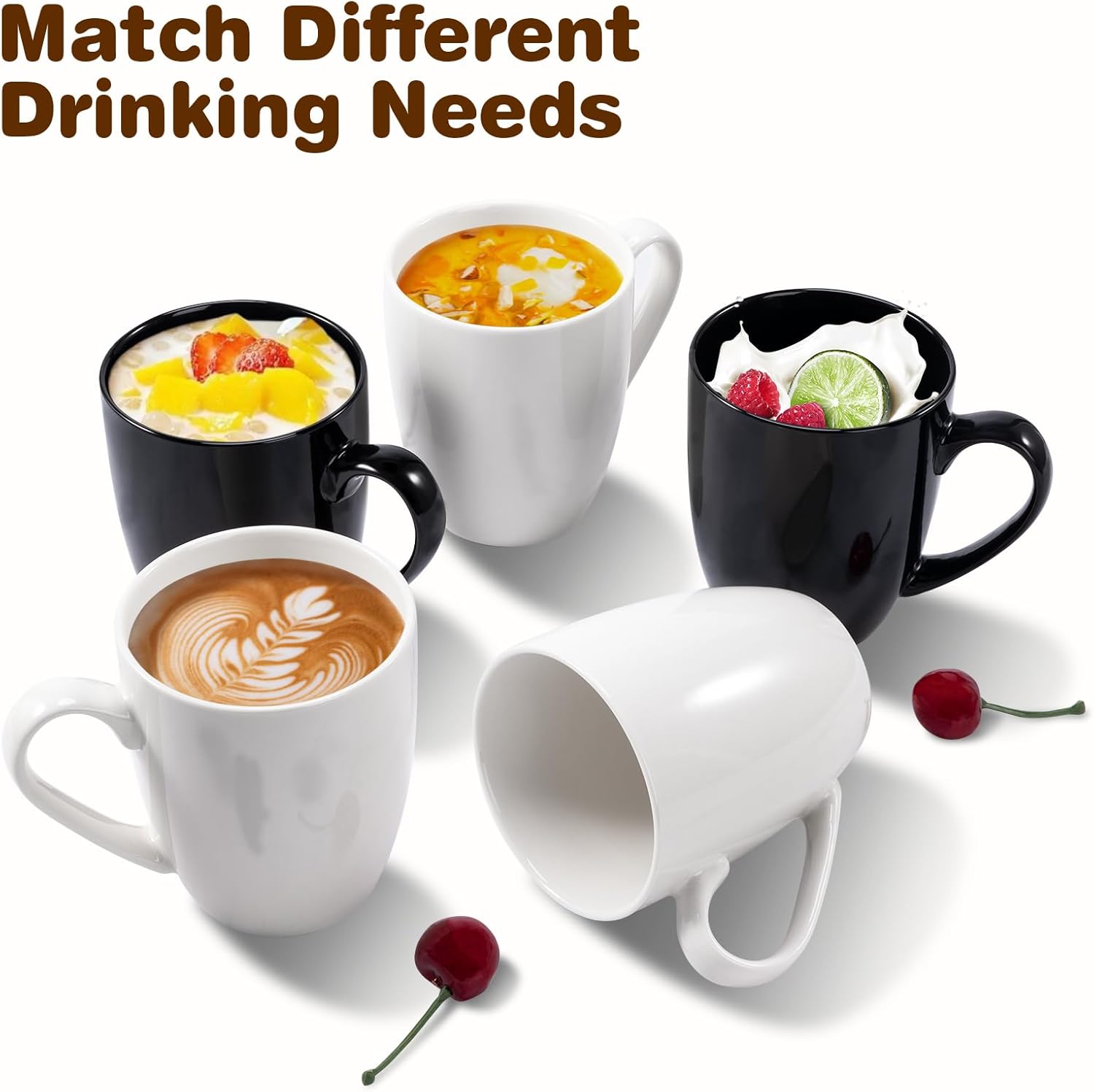 16 oz Large Coffee Mug with Handle Tea Cup Novelty Coffee Cup Idea Gift for Men Women Office Work, White White