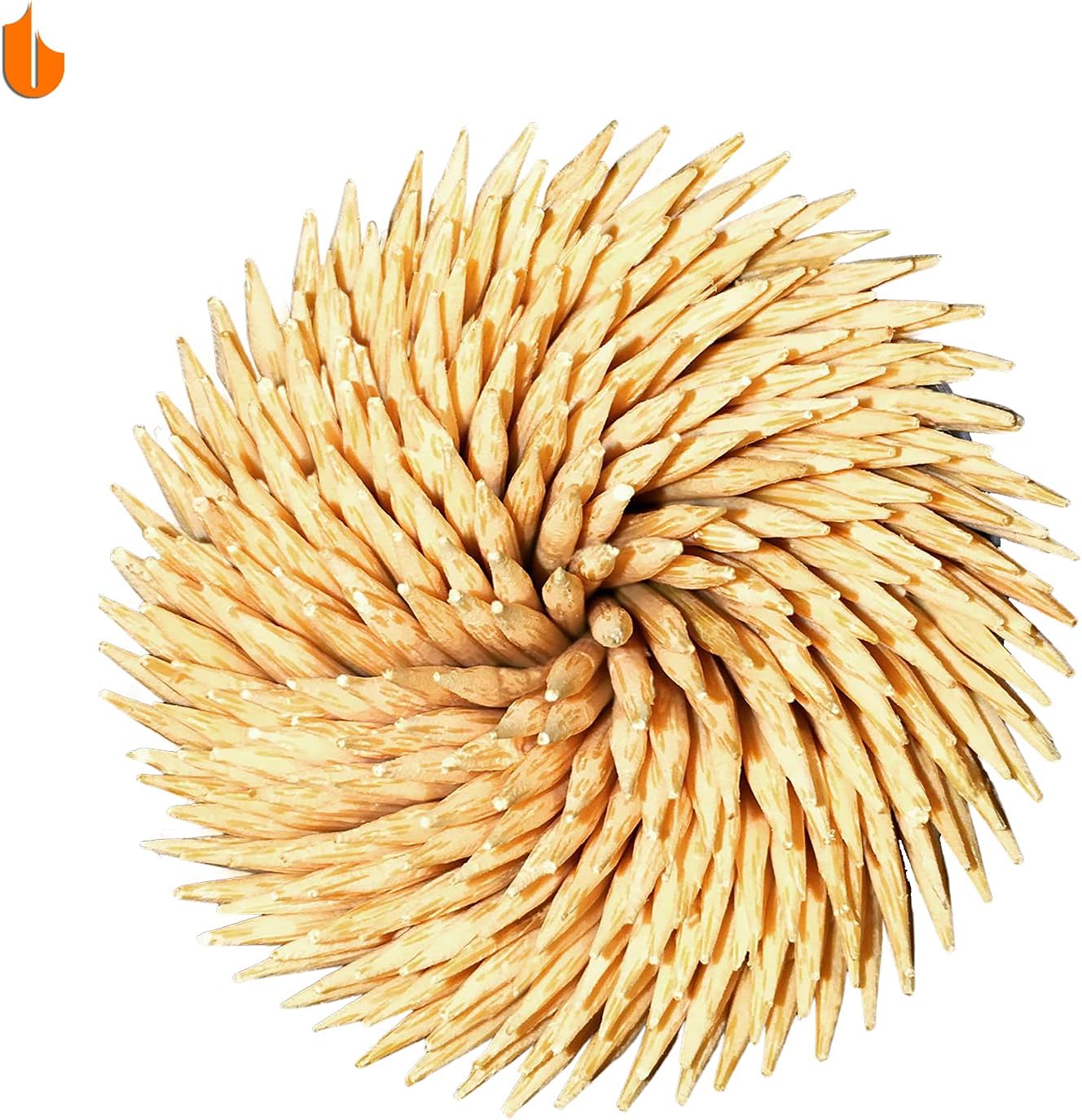 Sturdy Safe Toothpick Holder with 1600 Natural Wood Toothpicks for Teeth Cleaning, Unique Home Design Decoration, Unusual Gift, 4 Pack Black