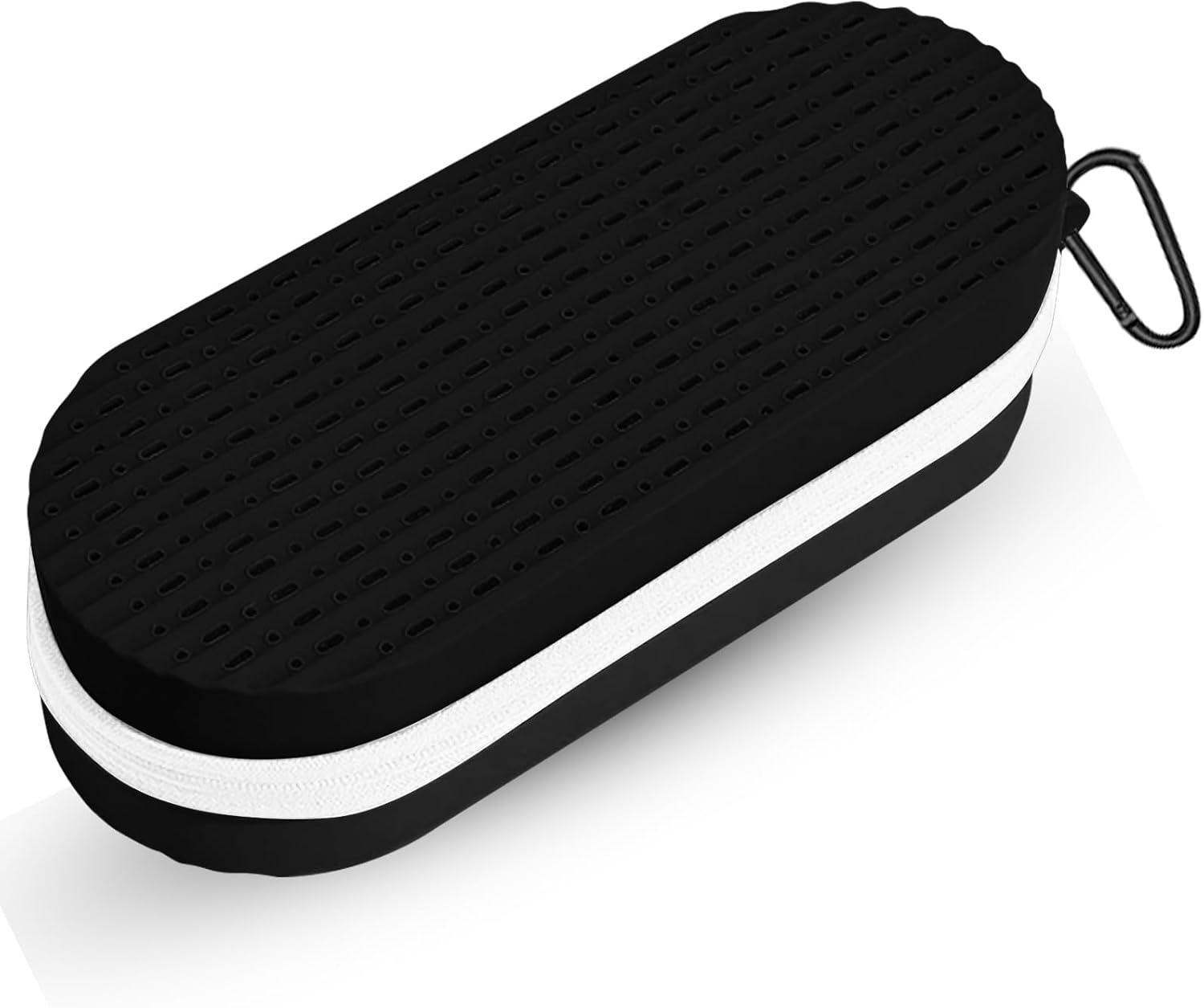 Swim Goggles Case with Drain Hole, Portable Zipper Eye Box with Hook for Goggles Sunglasses Eyeglass Black