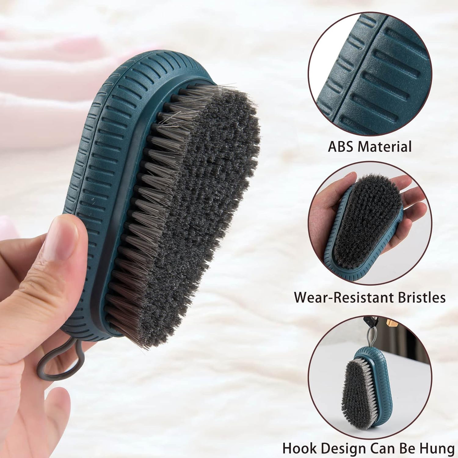 2 Pcs Nail Brush for Cleaning Fingernails, heavy Duty Finger Nail Scrub Brush Hand Scrub Brush with Hanging Rope, Narrow Bristles Fingernail Brush for Cleaning and Scrubbing Fingernails and Toes