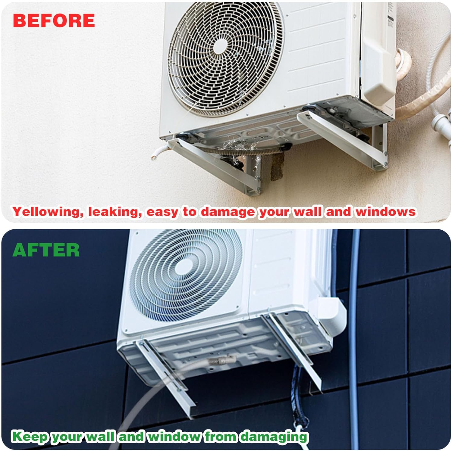 10Ft Portable Air Conditioner Drain Hose, 3/5 Inch Leakproof AC Drain Hose Kit, Universal AC Drain Hose Drain Pipe Replacement with Hose Connector and Clamp, Window Air Conditioner Unit Parts