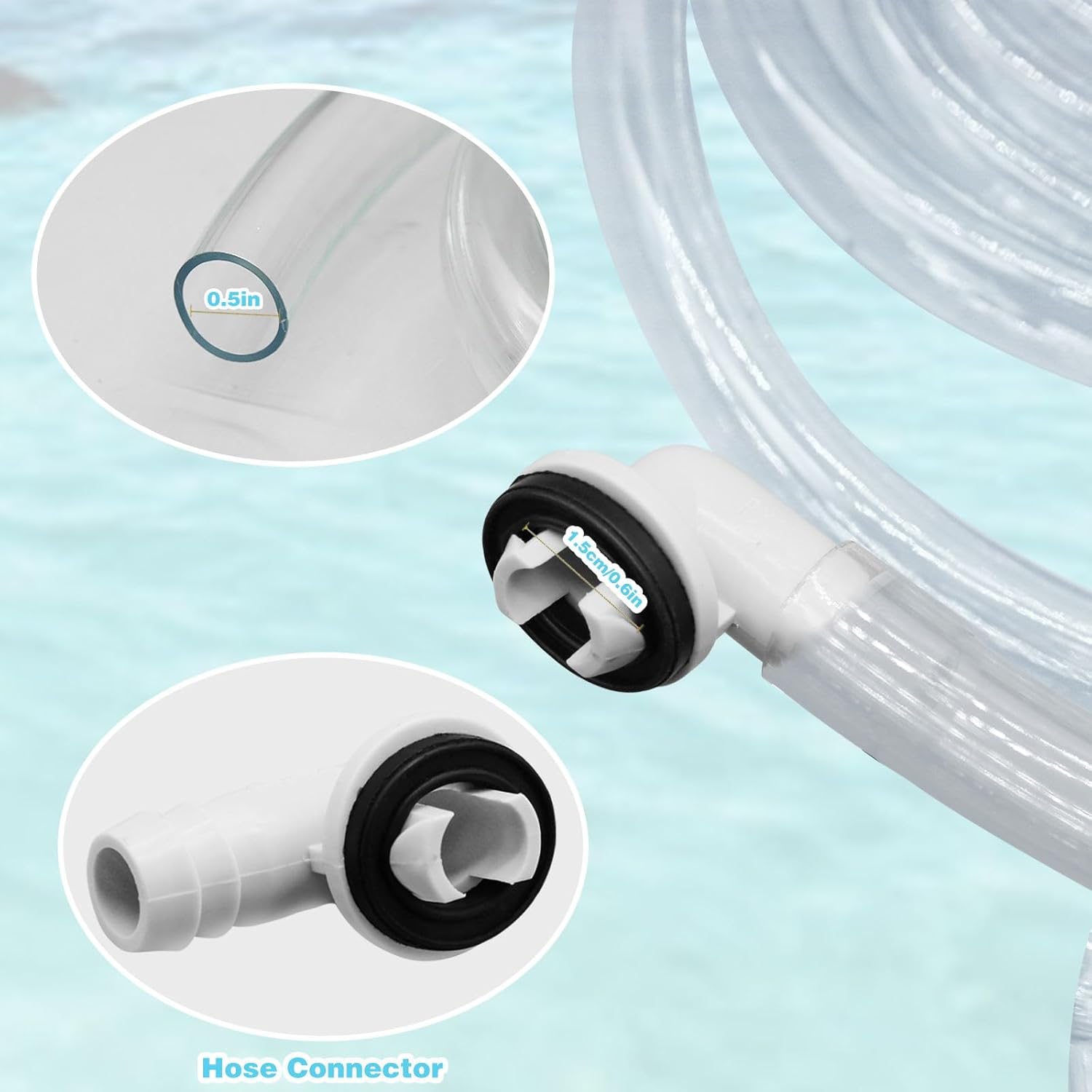 3Ft Portable Air Conditioner Drain Hose, 3/5 Inch Leakproof AC Drain Hose Kit, Universal AC Drain Hose Drain Pipe Replacement with Hose Connector and Clamp, Window Air Conditioner Unit Parts