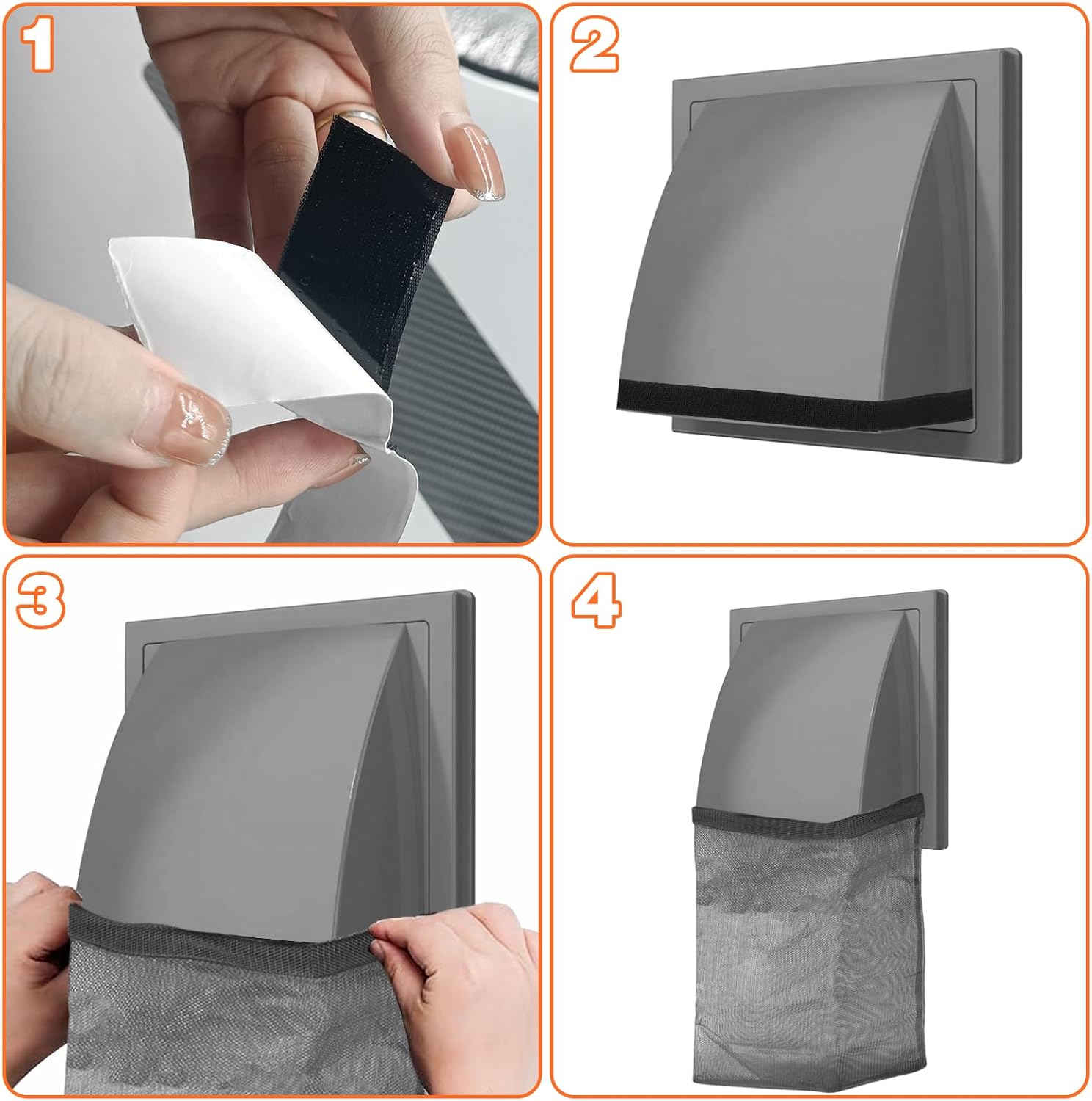 2Pcs Dryer Vent Lint Bags Lint Traps, Dryer Lint Trap Dryer Lint Catcher Lint Bag for Outdoor Dryer Vent, 15.35 X 9.84 Inch Exterior Dryer Vent Cover Capturing Lint and Dust for House Black