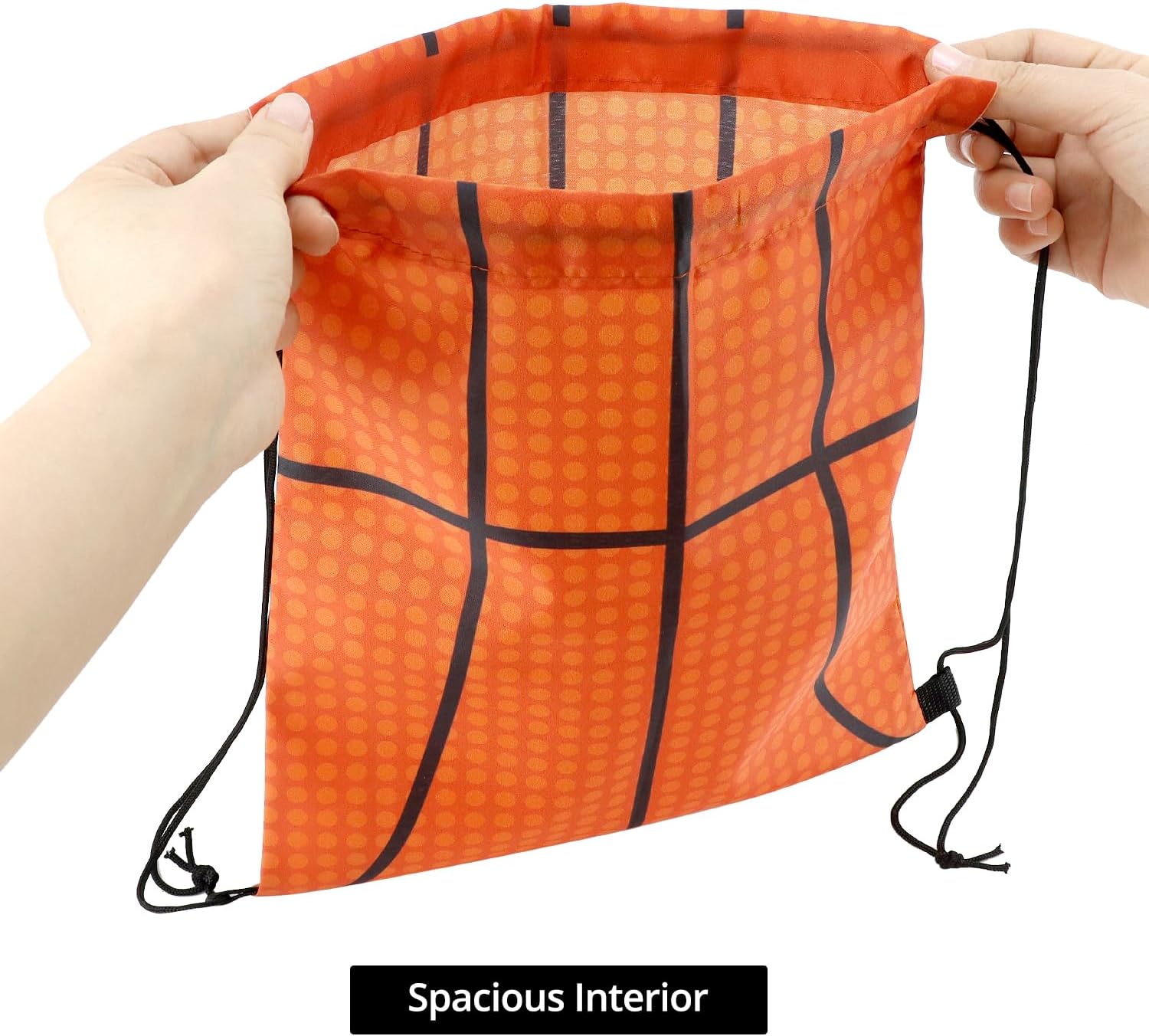 Small Sport Drawstring Bags - 12 Pack Basketball Style Foldable Polyester Backpacks with Adjustable Straps Candy Bag - 10 x 12 Inch