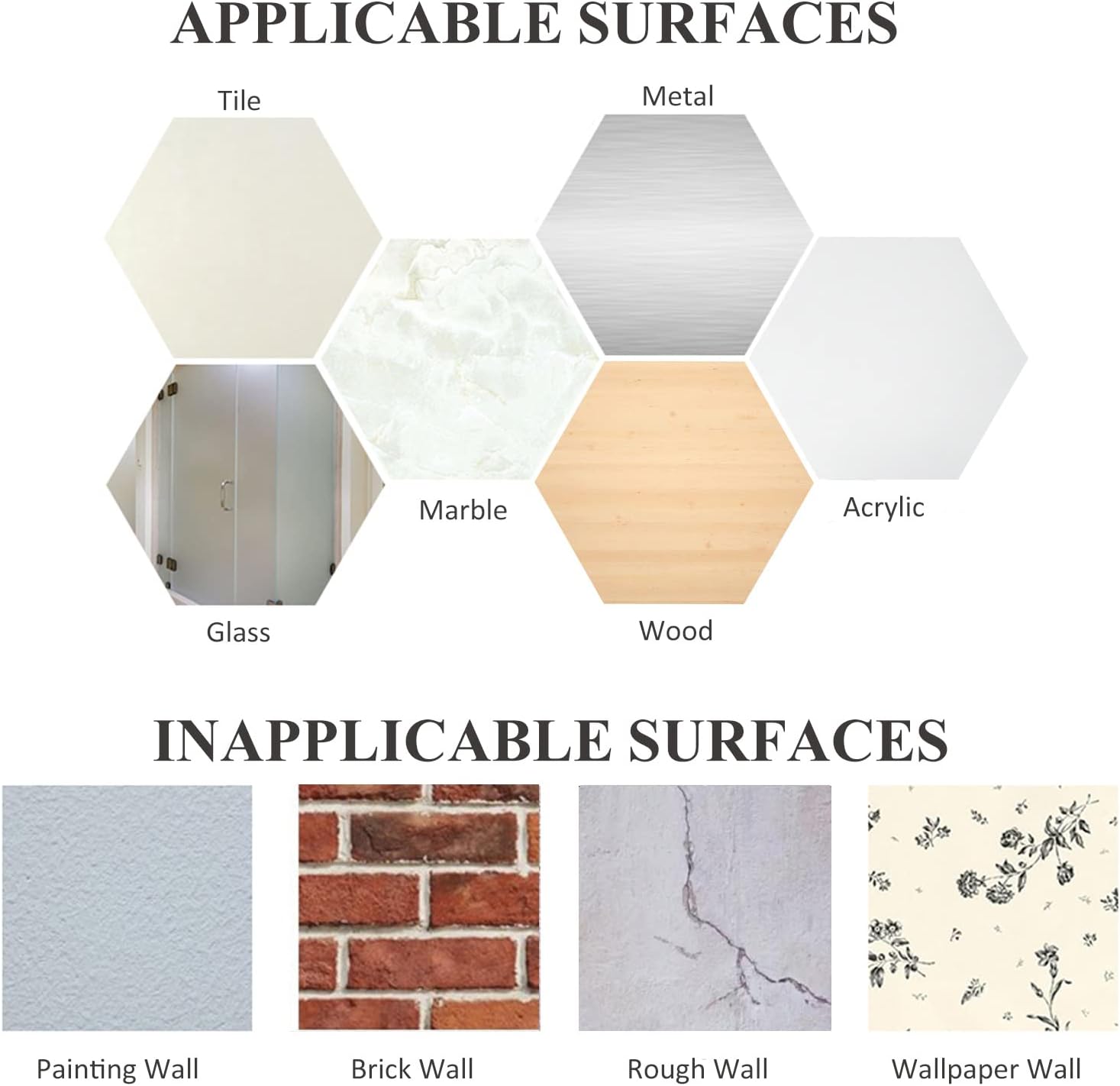 Adhesive Hooks, Metal Shower Wall Stick on Hooks, Waterproof, 2 Extra Adhesive Strips, White, 4 Pcs