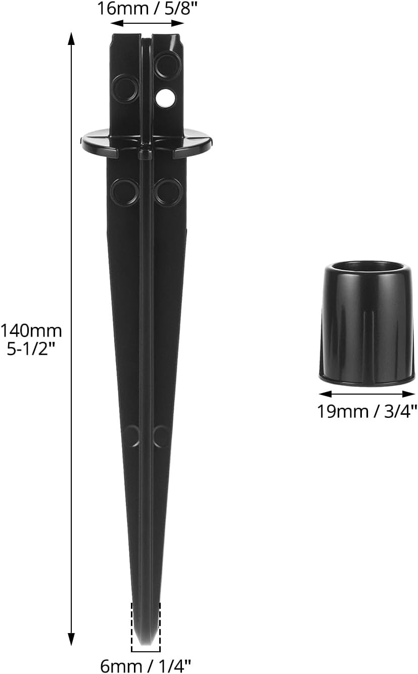 Metal Stakes Solar Lights Replacement Spike, 8 Pack Reinforced Ground Stakes, Replacement Nails for Garden Lights Landscape Pathway Patio Lamps Pole, 0.78x5.36 inches Outdoor Ground Stake