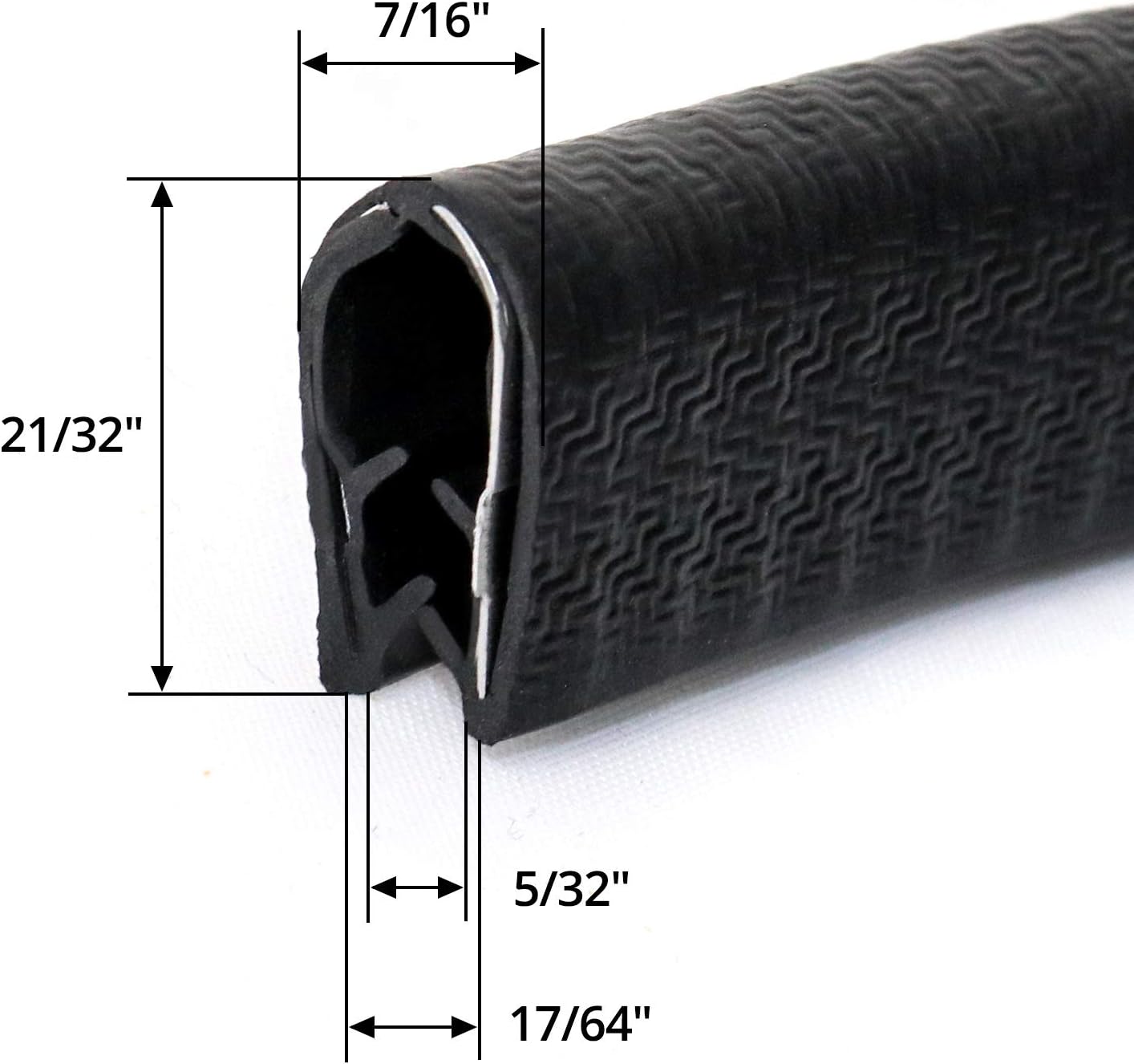 U-Shape Edge Trim, 10 Feet Weather Stripping Car Door Edge Protector, Flexible Push-On Rubber Guard for 1/4" Sharp Metal Edges