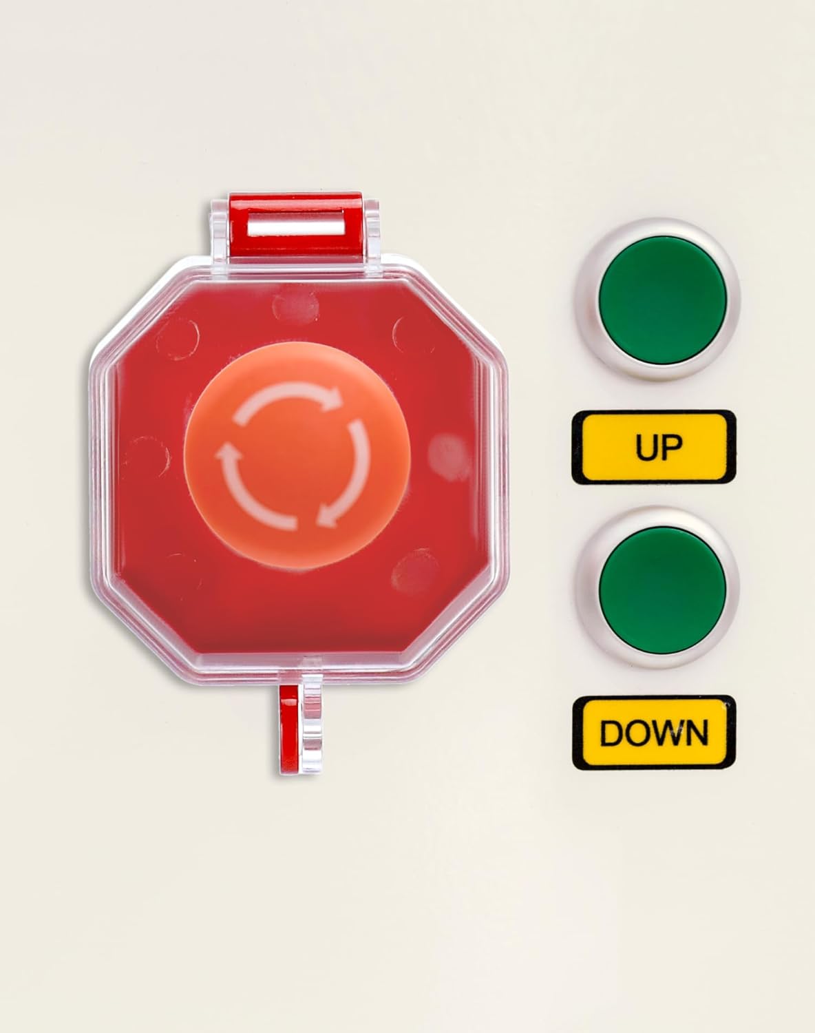 Emergency Stop Button Cover, 4 Pack Plastic Switch Cover Protector, Toggle Switch Push Button Switch Lockout Cover, Add Protection