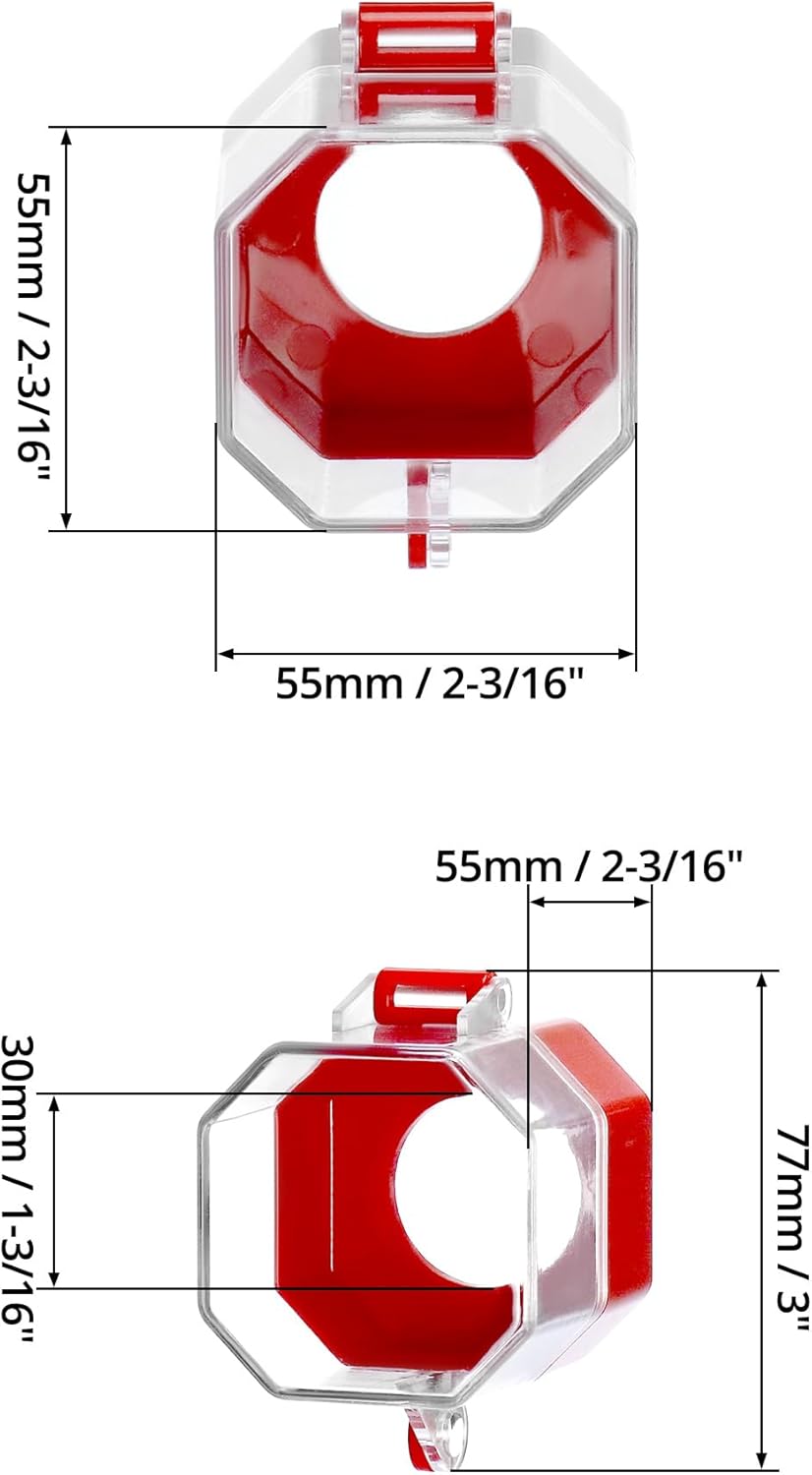Emergency Stop Button Cover, 4 Pack Plastic Switch Cover Protector, Toggle Switch Push Button Switch Lockout Cover, Add Protection