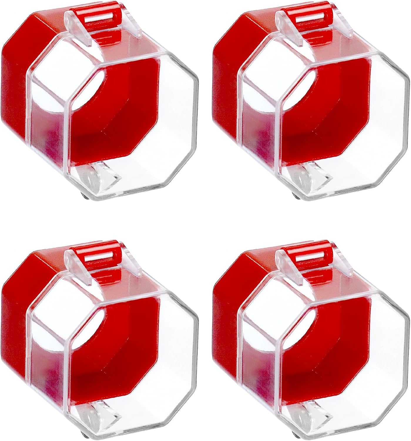 Emergency Stop Button Cover, 4 Pack Plastic Switch Cover Protector, Toggle Switch Push Button Switch Lockout Cover, Add Protection