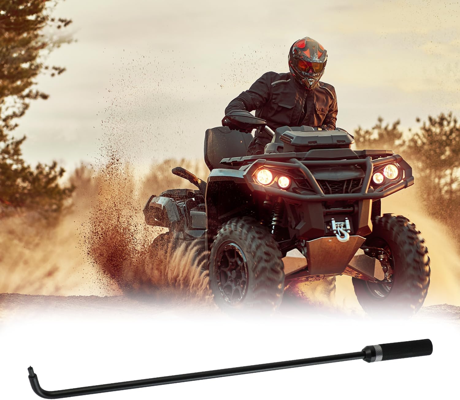 High-Precision Pilot Screw Adjusting Tool – 16.34" Carburetor Adjustment Screwdriver with 110° Angled Rotatable Cutter Tip – Perfect for ATV, UTV, Snowmobile, and Multi-Cylinder Motorcycles