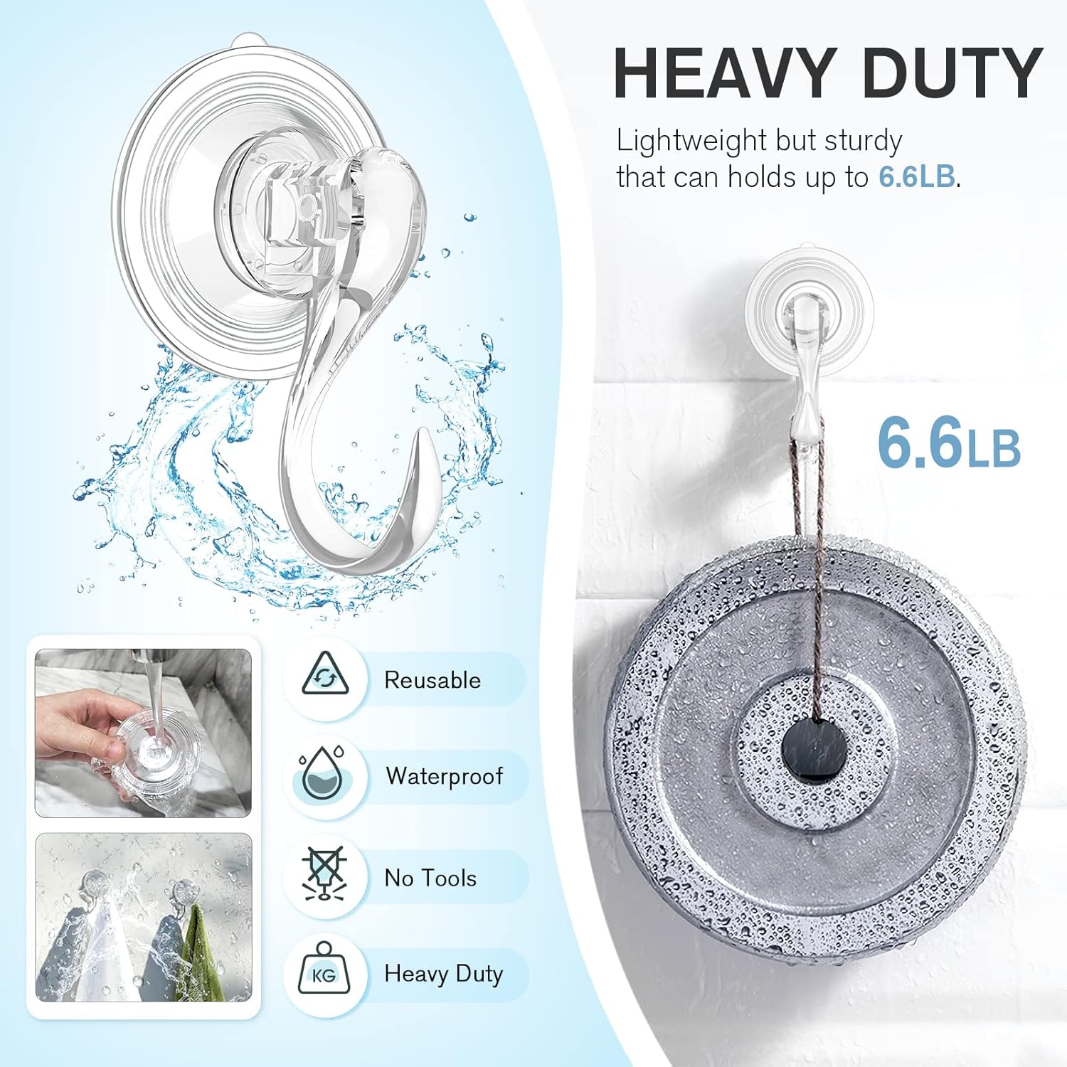 Large Suction Cup Hooks and Small Suction Cup Hooks Bundle