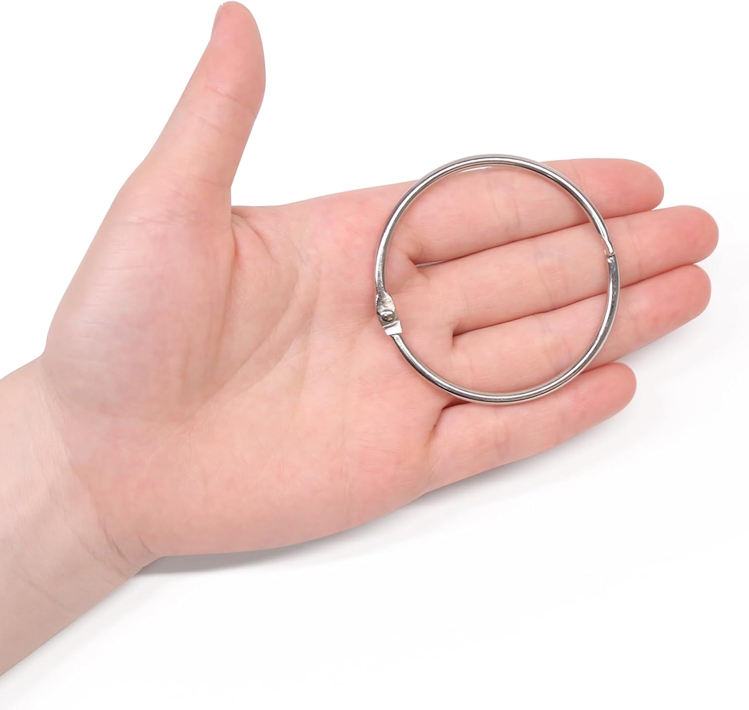 Metal Shower Curtain Rings - 20 Pack 2 Inch Large Silver Round Loop for Hanging Drapes, Easy Open and Close 50 mm
