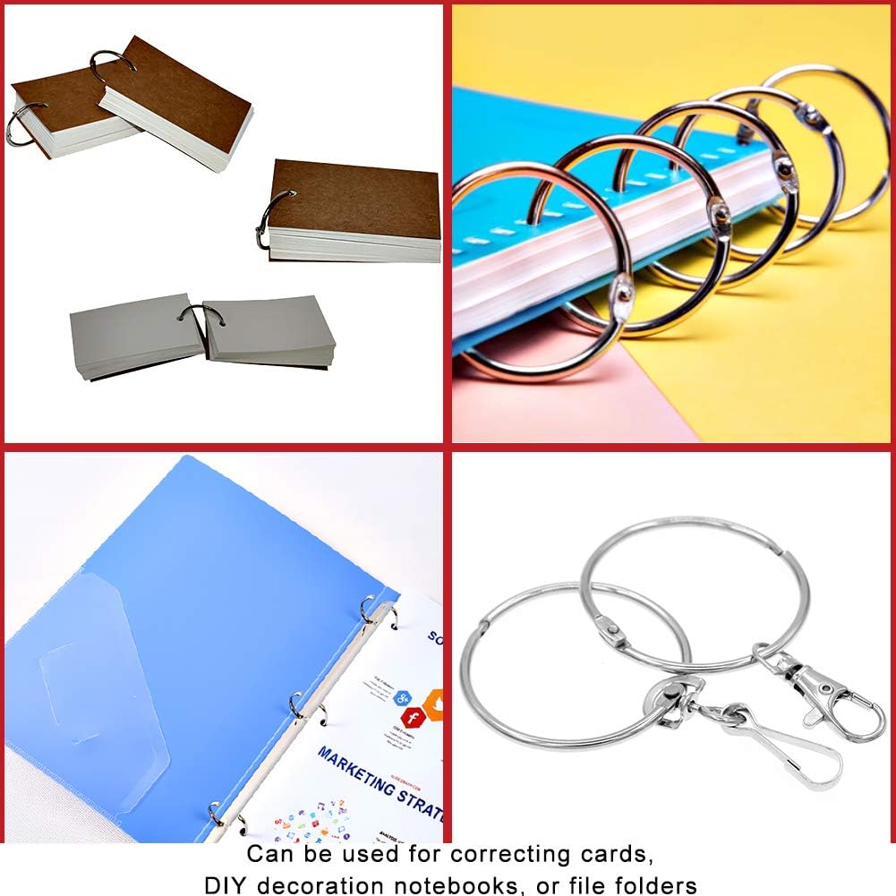 Metal Shower Curtain Rings - 20 Pack 2 Inch Large Silver Round Loop for Hanging Drapes, Easy Open and Close 50 mm