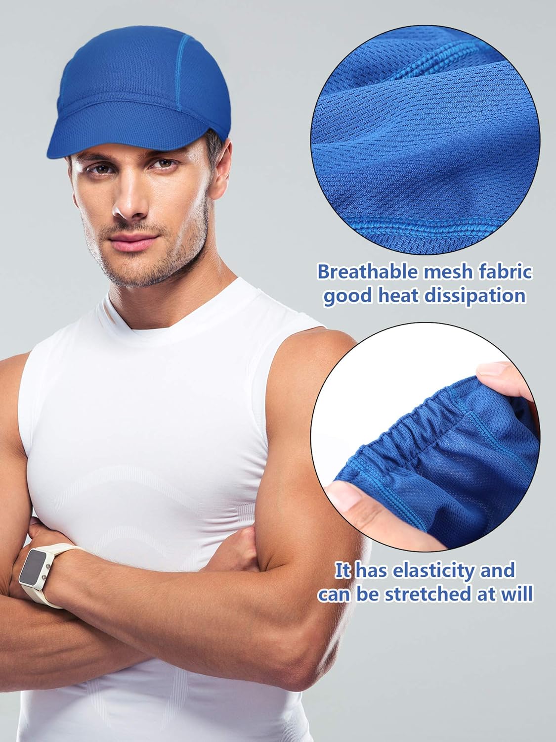 4 Pieces Summer Unisex Cycling Cap Breathable Bicycle Caps Sweat-Absorbing Biking Caps for Women Men Running Outdoor Sports