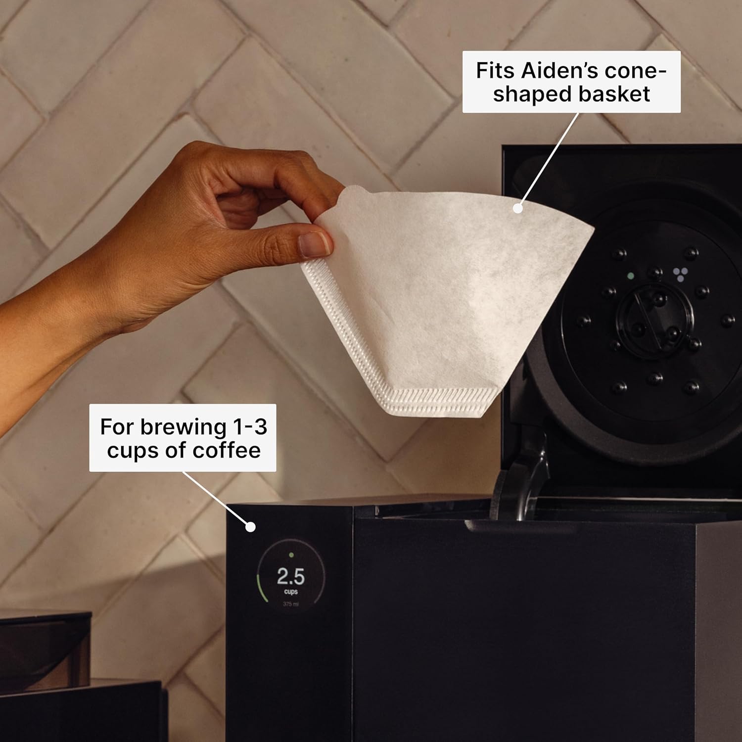 Aiden Cone Single Brew Filters Set of 40 - polybag