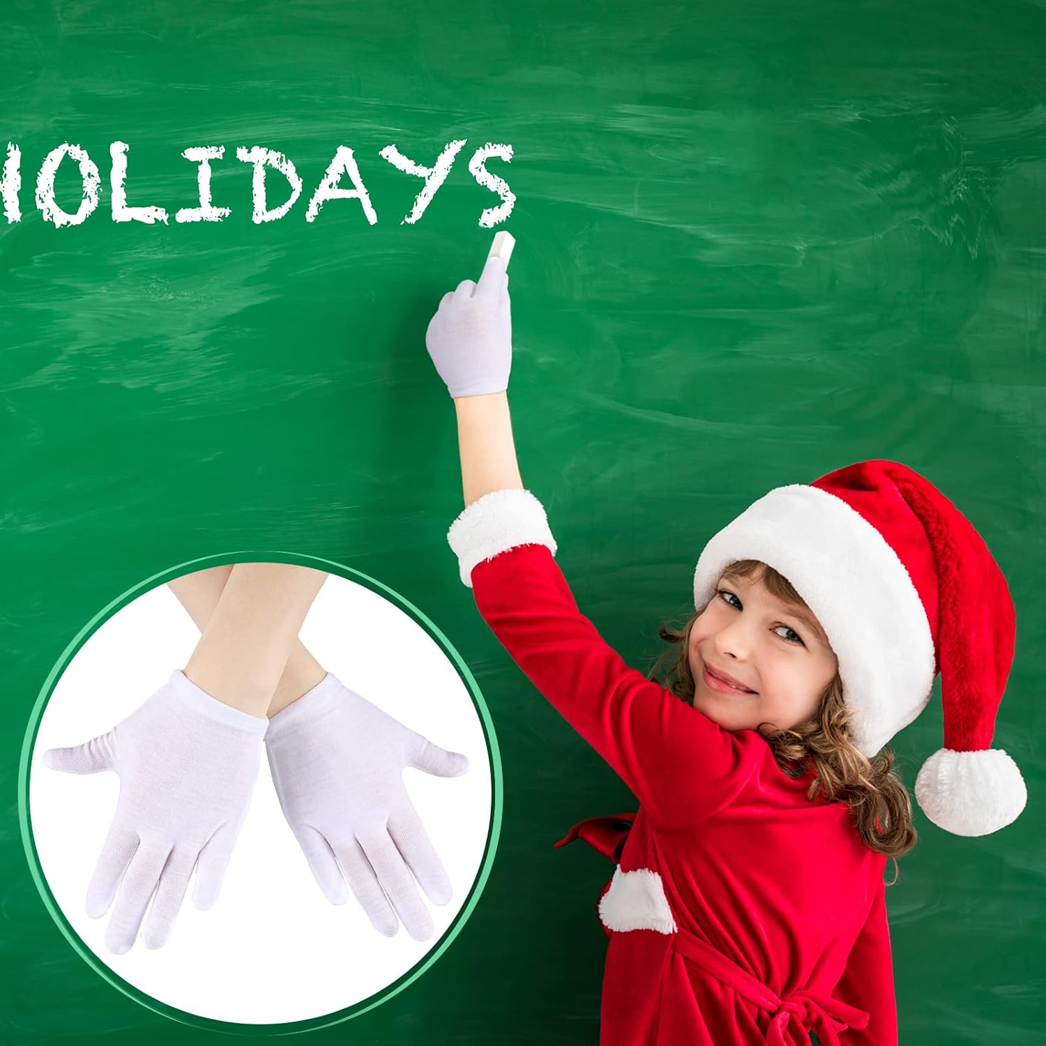 20 Pairs White Gloves Kids Cosplay Costume Cotton Girls Boys Wrist Formal for Halloween Party