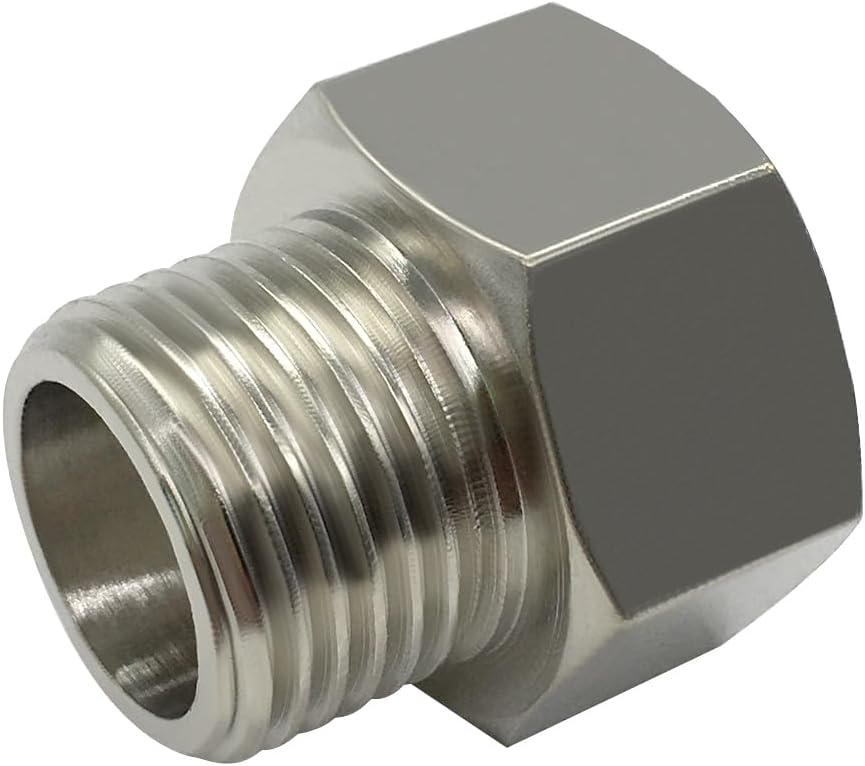 7/8 Female threaded I.D:15/16 to 1/2 Male threaded O.D:3/4 Toilet Bidet Hose Pipe Adapter Connector Pls check your size!