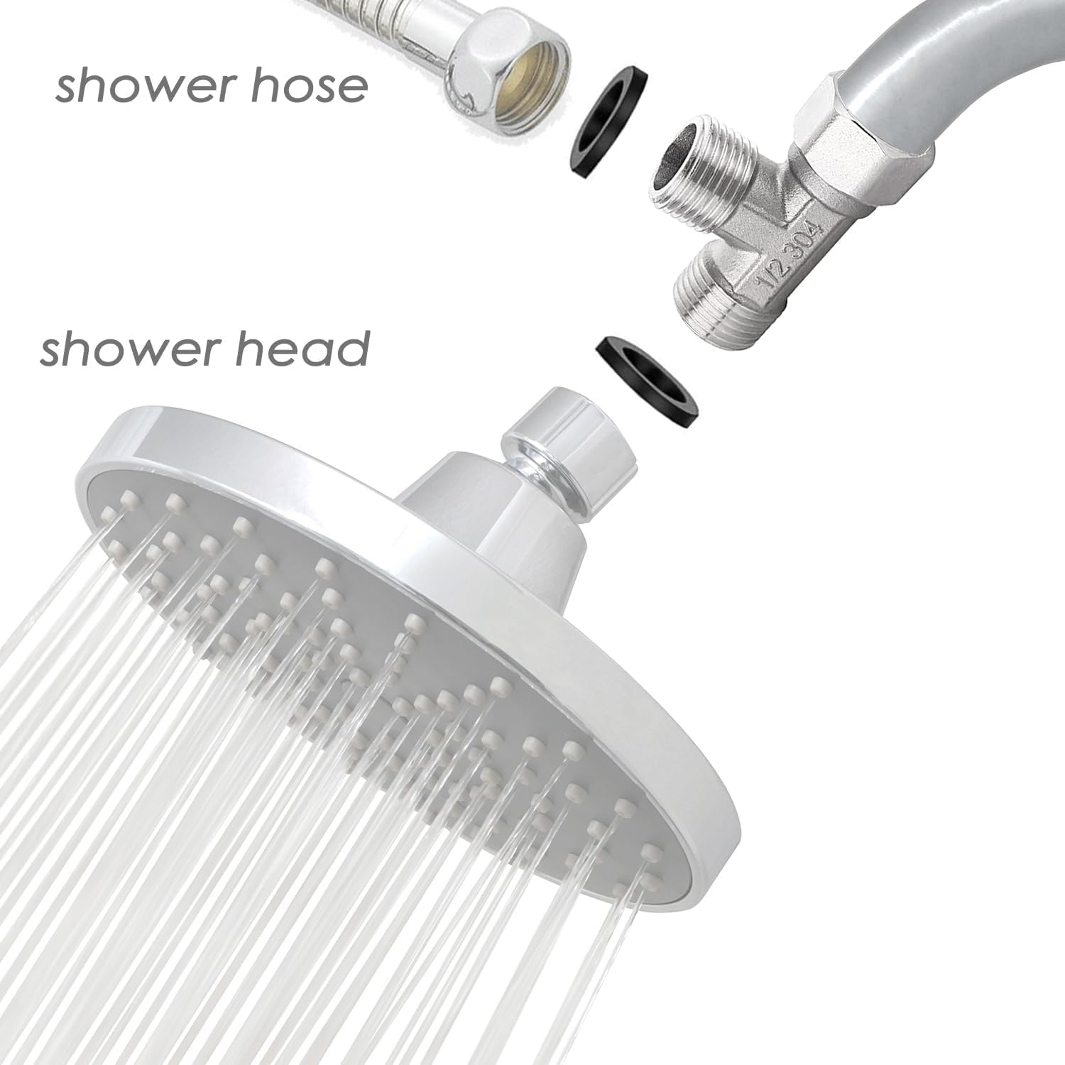 Stainless Steel 1/2" G 3 Way Diverter, Movable Cap Flexible Tee Connector for Angled Valve, Bidet, Sprayer, Shower Arm All 3 way is 1/2 G threaded!!, Thread ID/OD is 19.8MM/3/4"