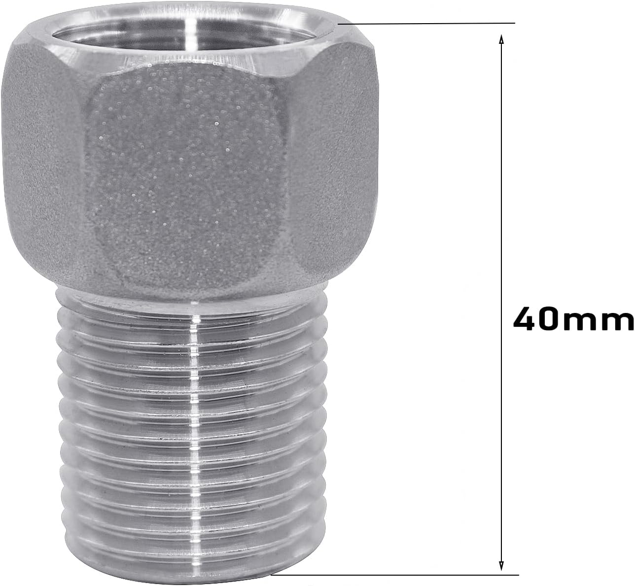 1/2" Female to 1/2" Male Extension Pipe Nipple Connector, Stainless Steel Pipe Longer Fitting Adapter 1.57" Length 40 mm