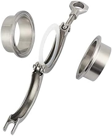 1.5" Tri Clamp to 1" Tube OD Weld Ferrule Stainless Steel Sanitary Pipe Fittings with Tri clover Clamp&Silicone Gasket Washer