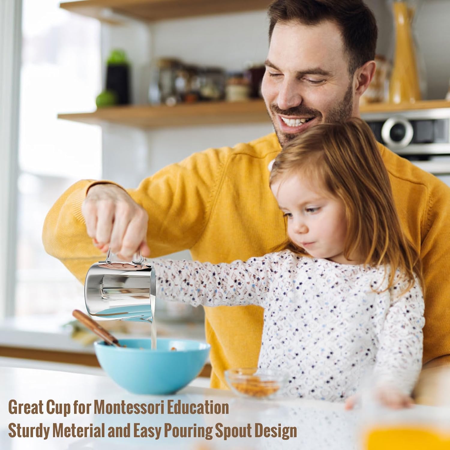 Milk Frothing Pitcher, 6.8oz/200ml Stainless Steel Milk Frother Cup, Small Steaming Pitcher for Espresso Machine, Latte Art Pour Cup