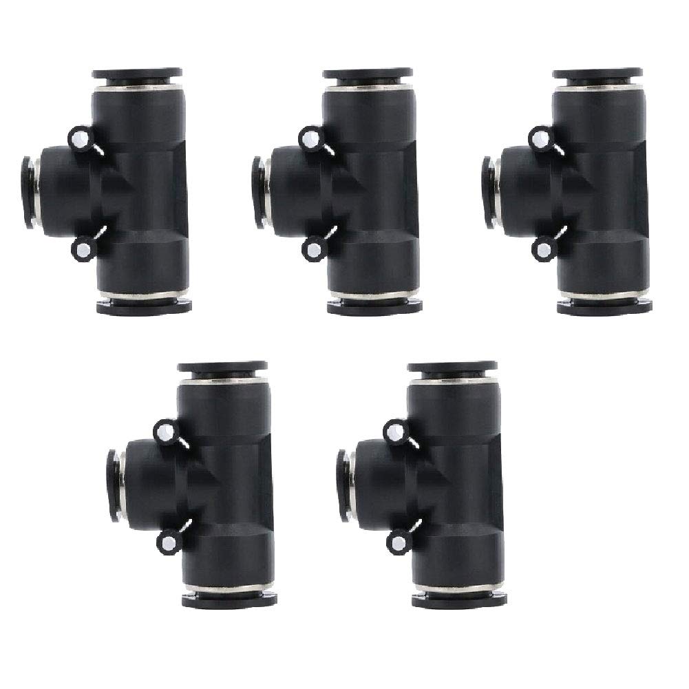 Push to Connect Air Fitting, 12mm Tube OD Pneumatic Tee Union Fitting Push Lock Pack of 10