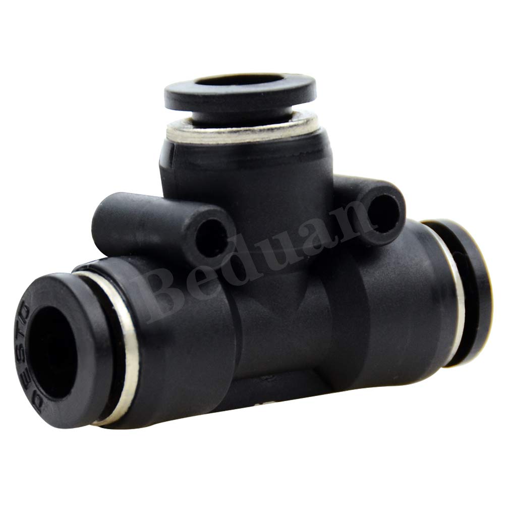 Push to Connect Air Fitting, 12mm Tube OD Pneumatic Tee Union Fitting Push Lock Pack of 10
