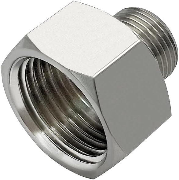 Brass Water Line Adapter 1/2" Female to 3/8" Male Reducer Hose Pipe Compression Fitting Kitchen Bathroom Faucet Supply Hose, Stop Valve Adapter, Pipe Connector With Rubber Washer Pack of 4