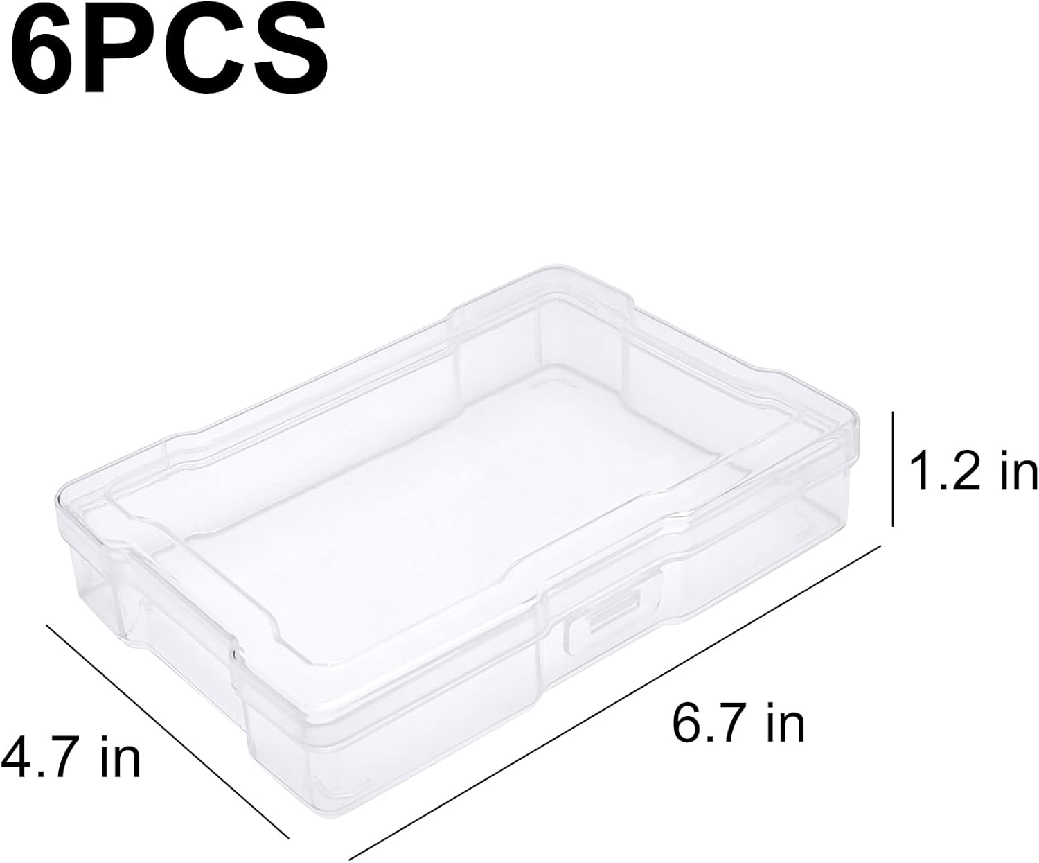 6Pcs Photo Storage Containers,Photo Storage Craft Keeper,4" x 6" Photo Storage Boxes,Plastic Photo Case for Cards,Stamps,Pictures,Photos,Scrapbooking 6