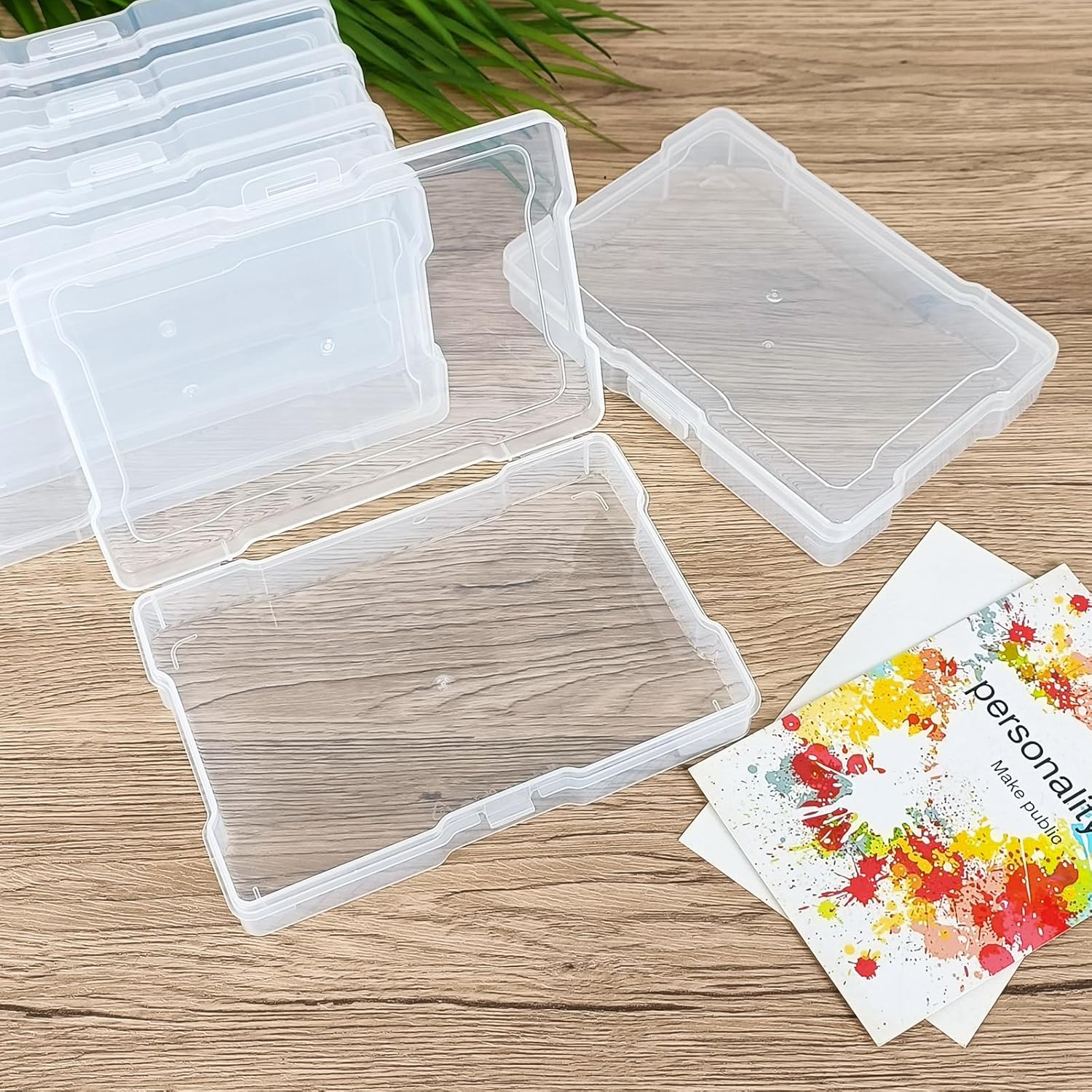 6Pcs Photo Storage Containers,Photo Storage Craft Keeper,4" x 6" Photo Storage Boxes,Plastic Photo Case for Cards,Stamps,Pictures,Photos,Scrapbooking 6