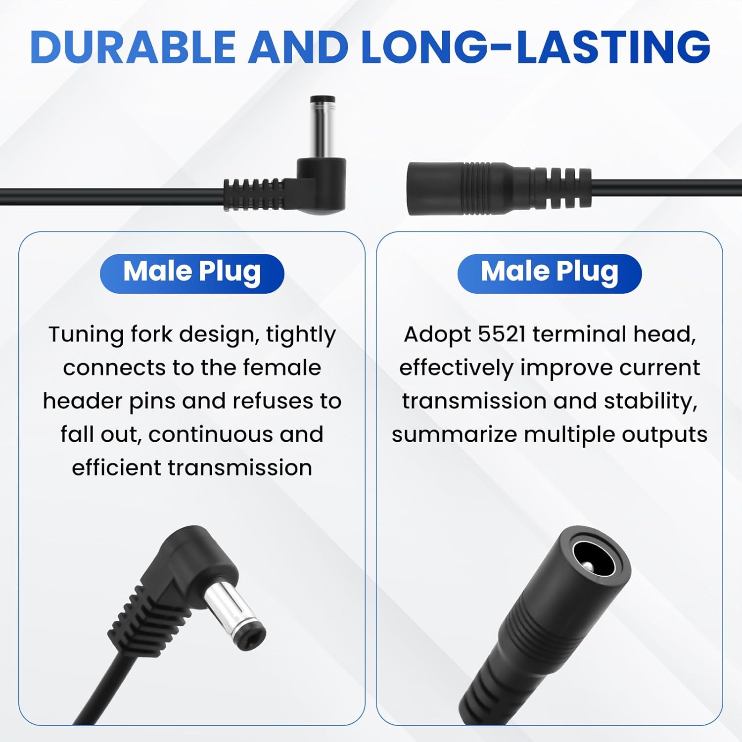 2Pcs Guitar Pedal Effect Power Cable, 1 to 2 Way and 1 to 3 Way Daisy Chain, Guitar Effect Pedal Powers Supply Splitter for DC 9V Guitars Pedals Power Supply Adapter Plug