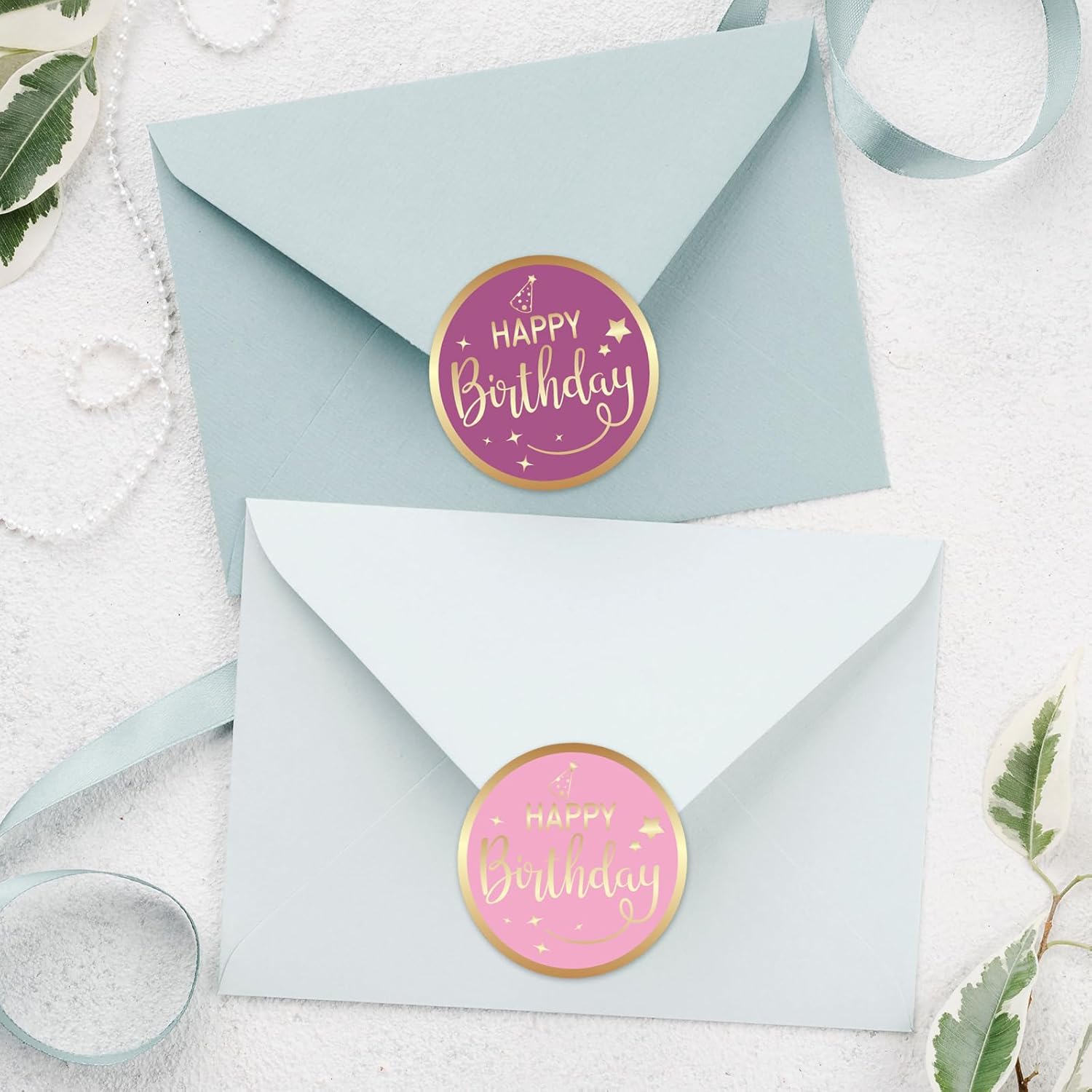 Happy Birthday Stickers for Kid - 120Pcs 2In Happy Birthday Stickers for Adult Personalized Gold Foil Stamping Birthday Sticker Self Adhesive Birthday Seal Label Sticker for Card Envelope Gift