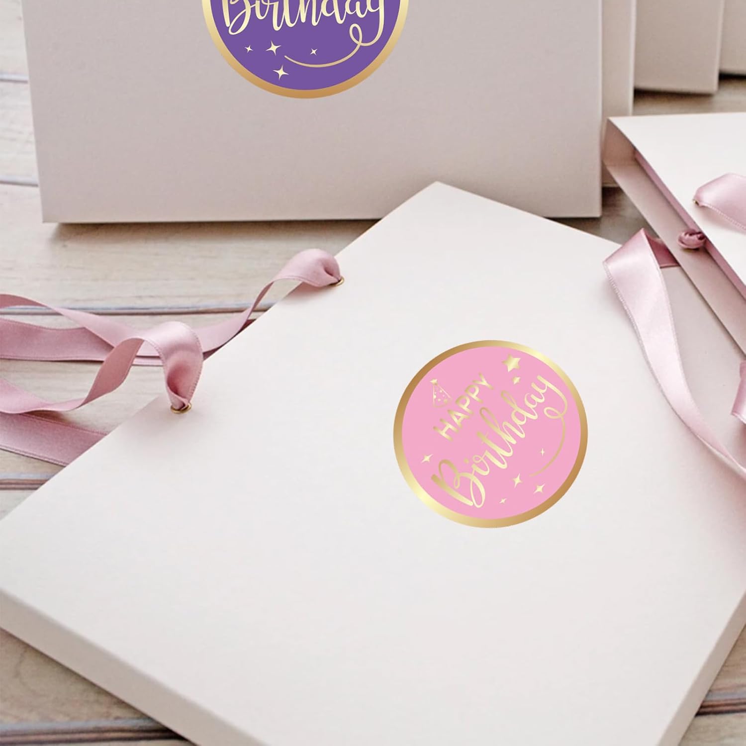 Happy Birthday Stickers for Kid - 120Pcs 2In Happy Birthday Stickers for Adult Personalized Gold Foil Stamping Birthday Sticker Self Adhesive Birthday Seal Label Sticker for Card Envelope Gift