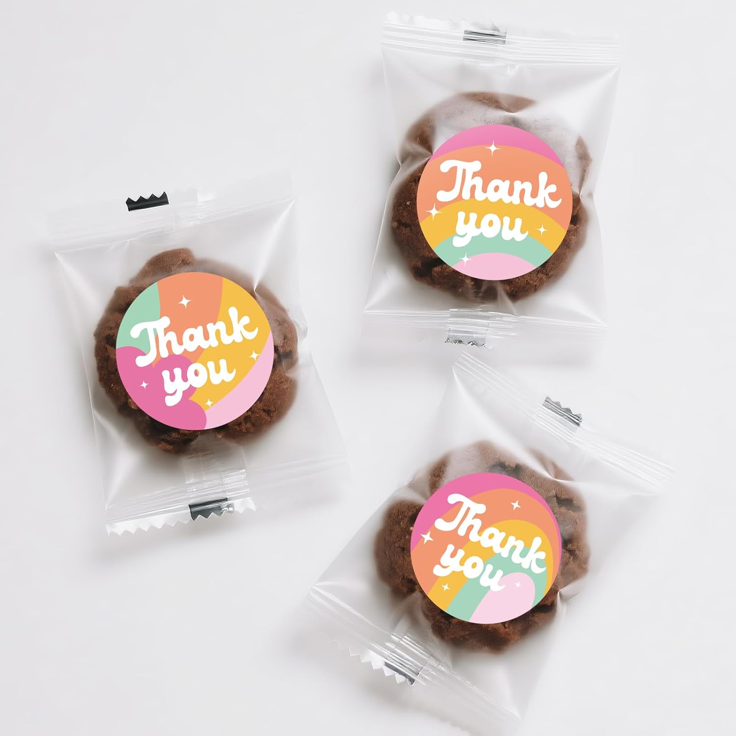 Thank You Stickers - Rainbow Star Thank You Stickers for Small Business 480Pcs 1.5In Thank You Sticker for Packaging Self Adhesive Thank You Party Favor Seal Label Sticker for Card 4 Design