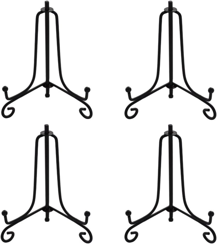 3.5 Inch Black Mini Iron Stand Cookie Holder Display Stand Place Card Holder Display Easels at Weddings, Birthday Party 4 pack