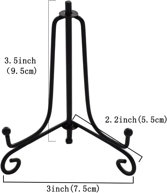 3.5 Inch Black Mini Iron Stand Cookie Holder Display Stand Place Card Holder Display Easels at Weddings, Birthday Party 4 pack