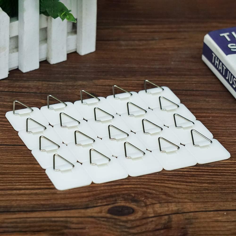 1.25 Inch Invisible Adhesive Plate Hanger Set Vertical Plate Holders for The Wall 20 Pack