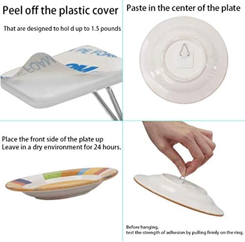 1.25 Inch Invisible Adhesive Plate Hanger Set Vertical Plate Holders for The Wall 20 Pack
